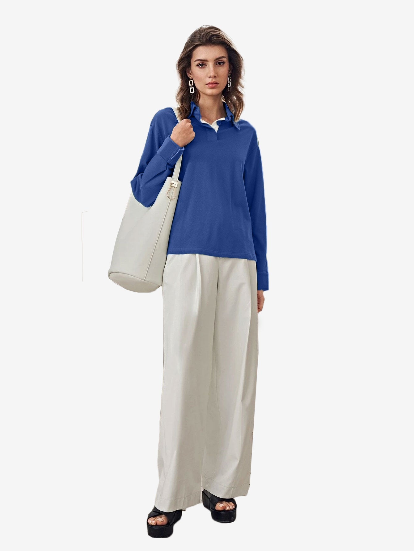 Cotton Basic Button Polo Shirt