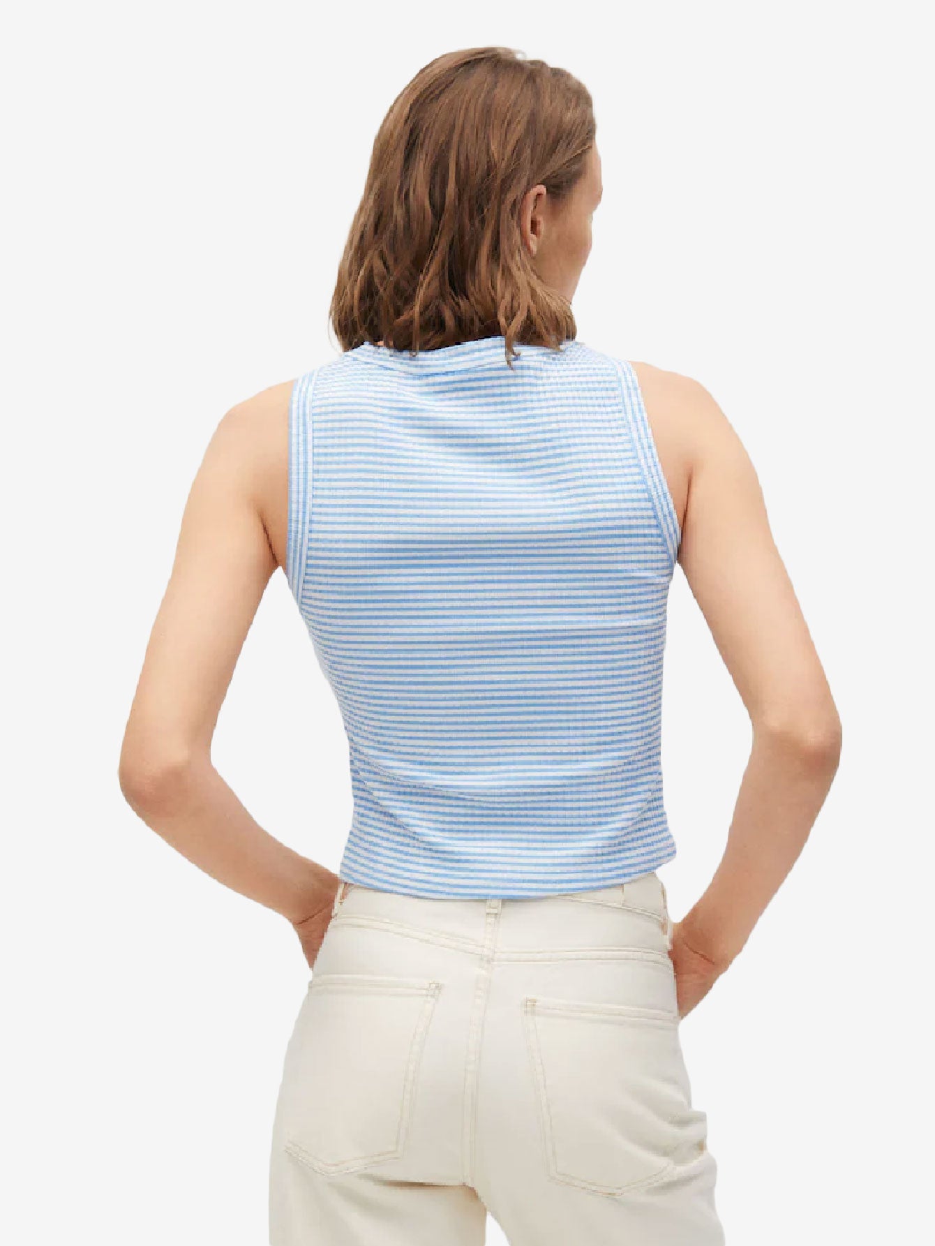 High Collar Ribbed Top
