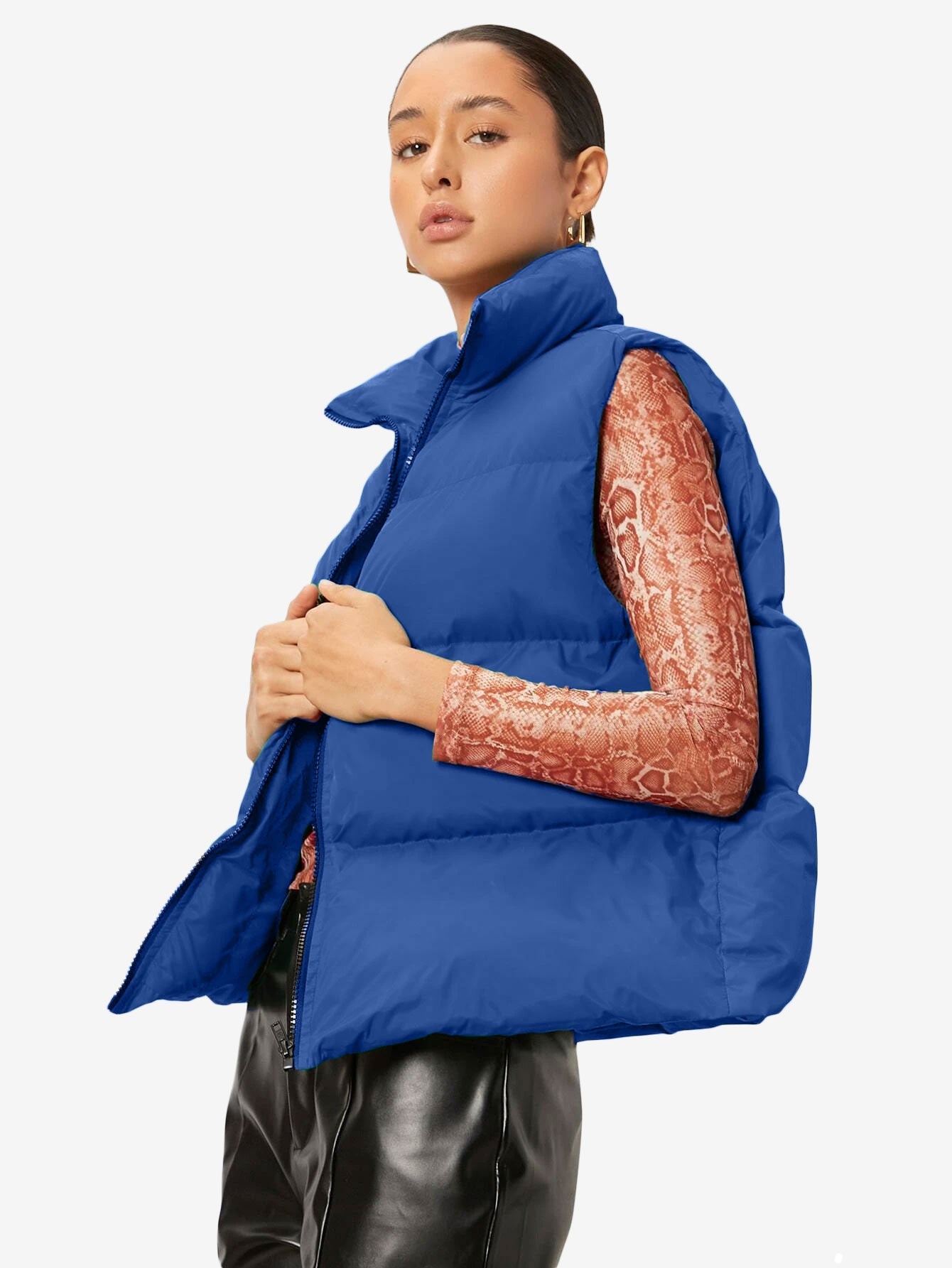 Comfy Zip Front Vest Puffer Coat