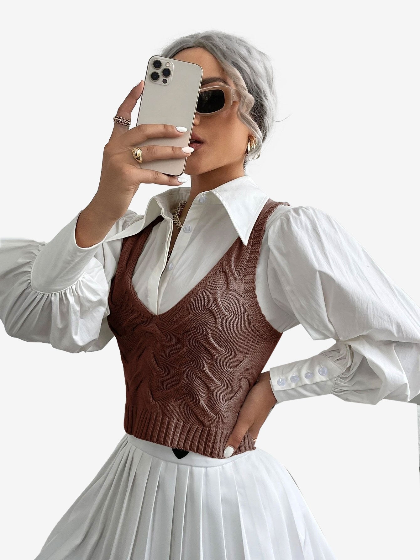 Cable Knit Sweater Vest