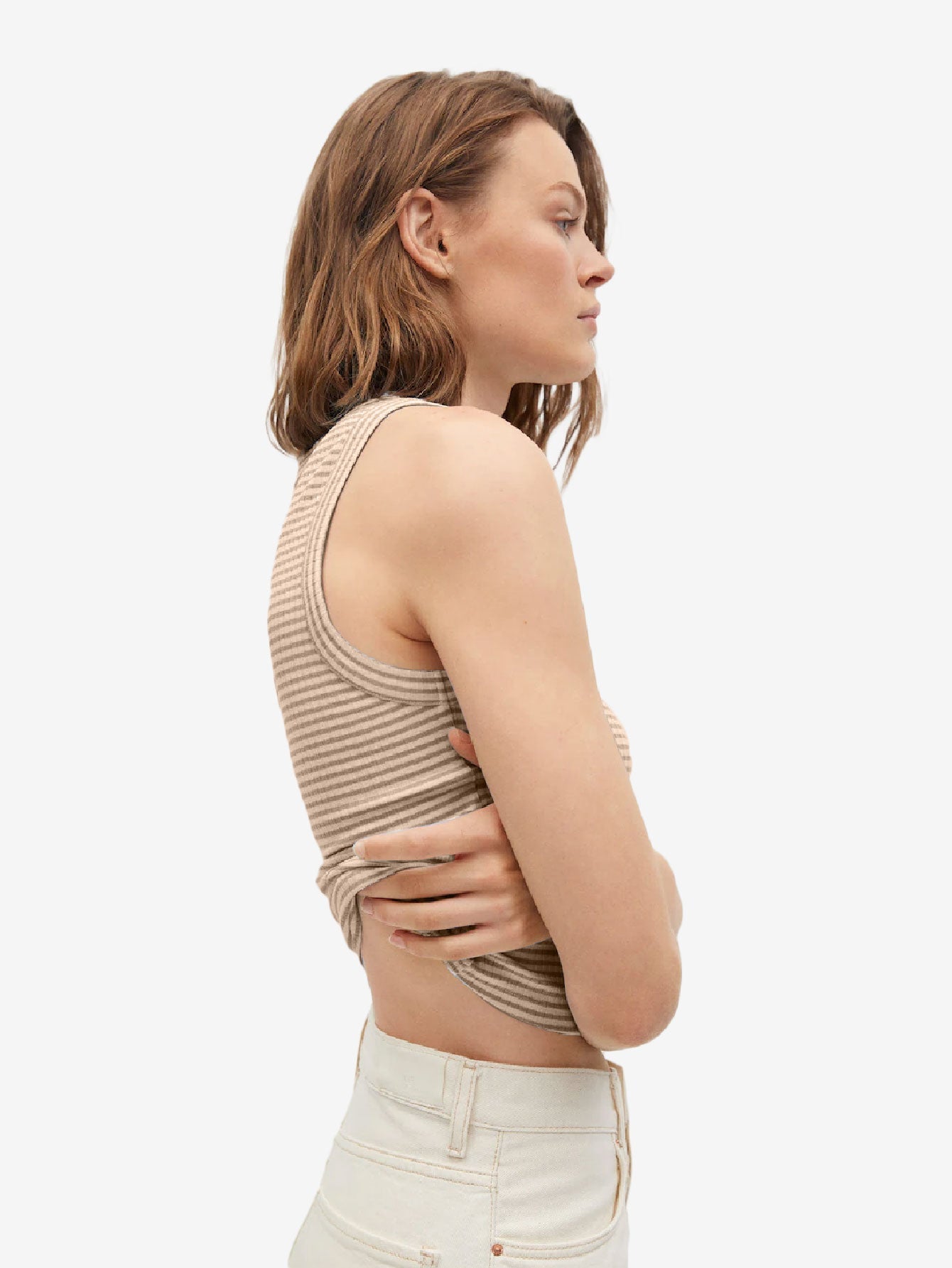 High Collar Ribbed Top