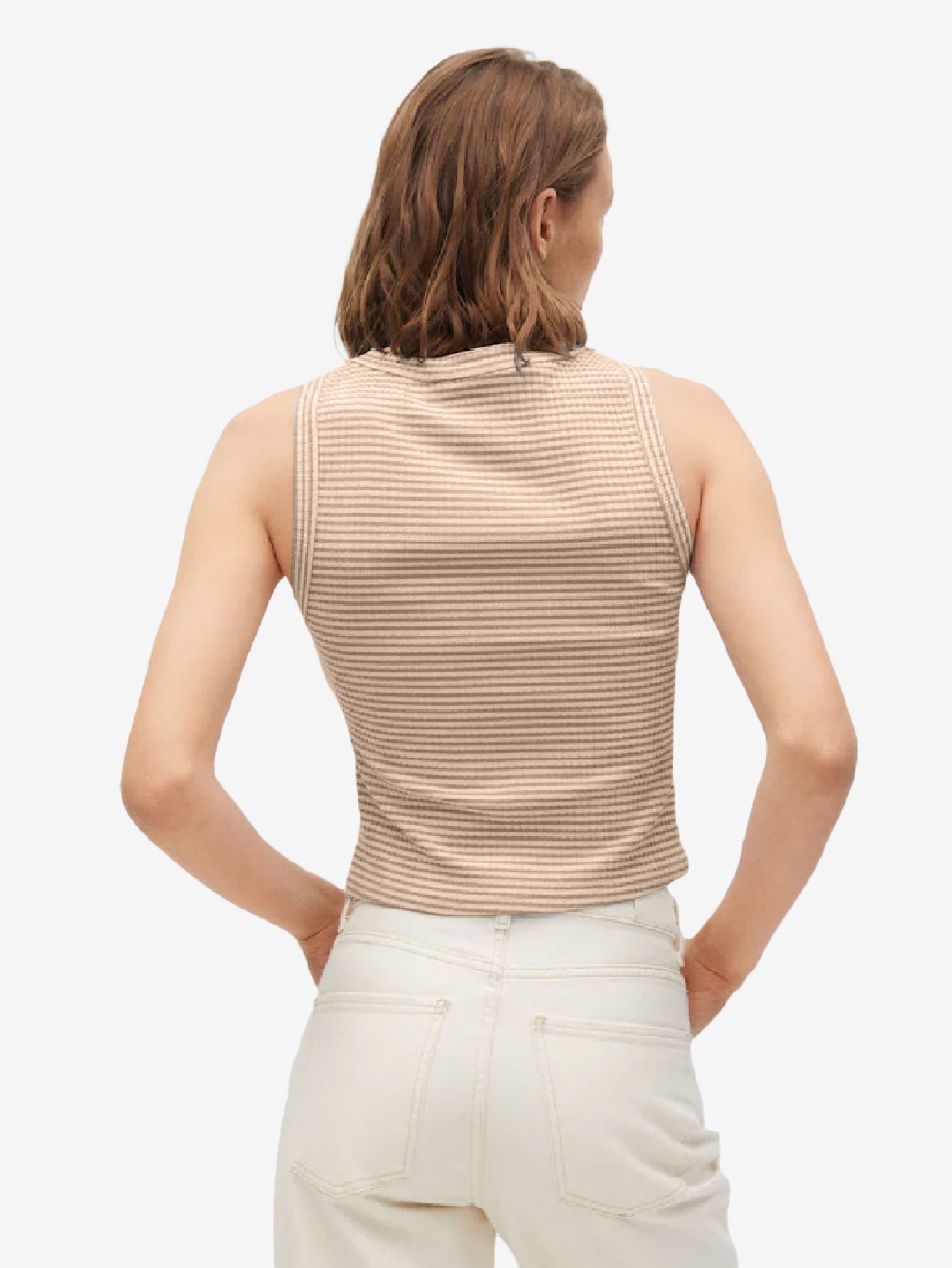 High Collar Ribbed Top