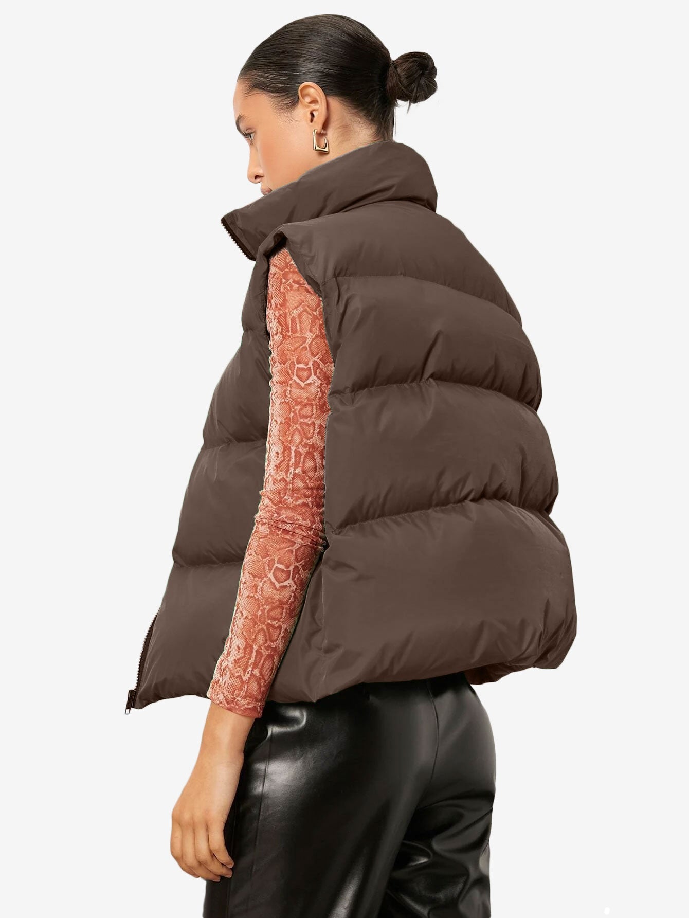 Comfy Zip Front Vest Puffer Coat