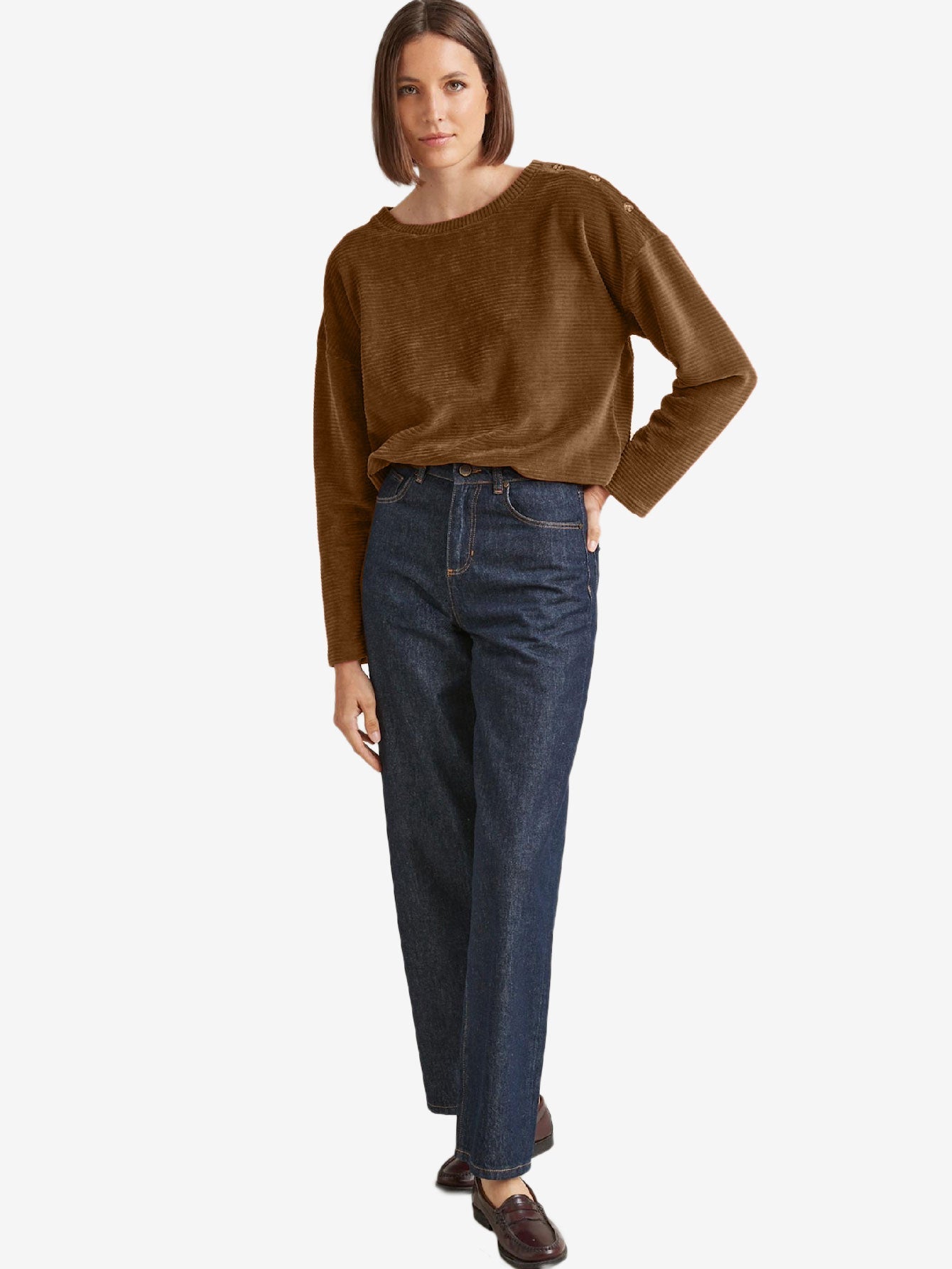 Buttons Corduroy T-shirt