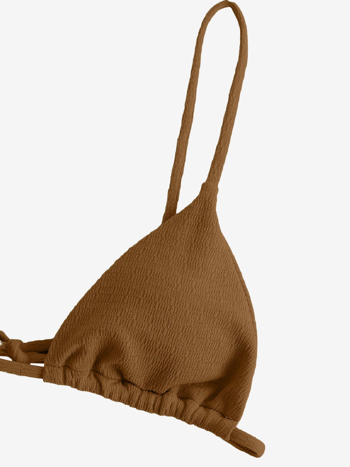 Attractive Textured Tie String Bikini Swimwear