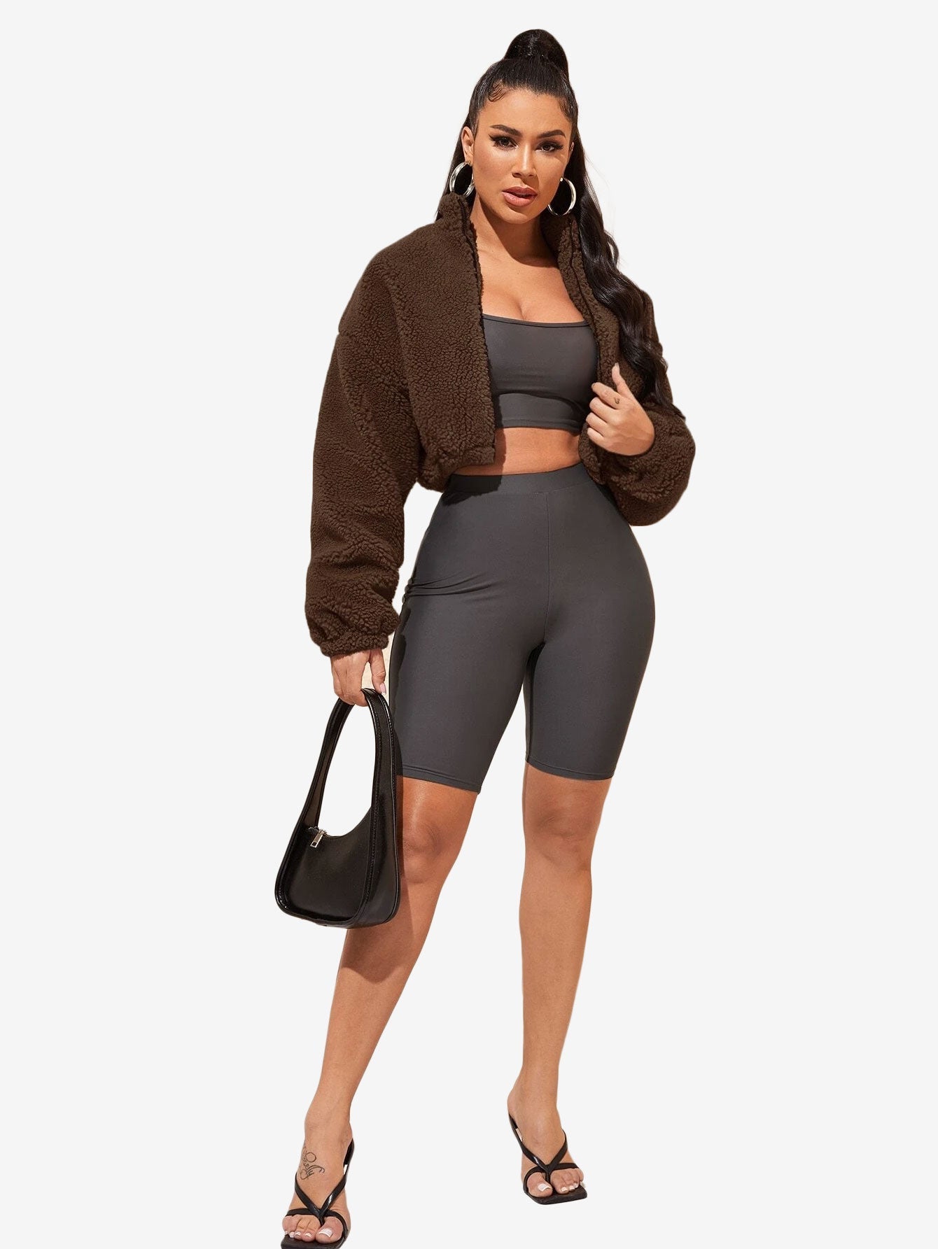 Comfy Zip Up Drop Shoulder Teddy Jacket