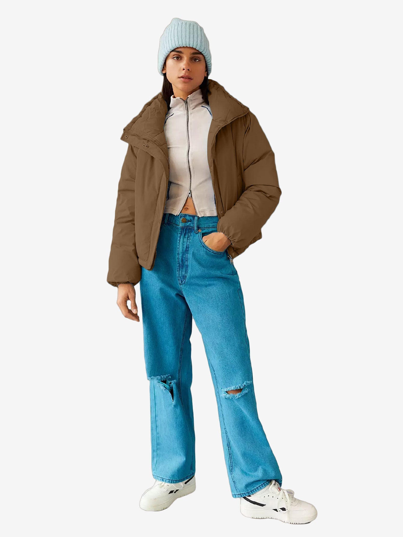 Cozy Lightweight Funnel Neck Puffer Jacket