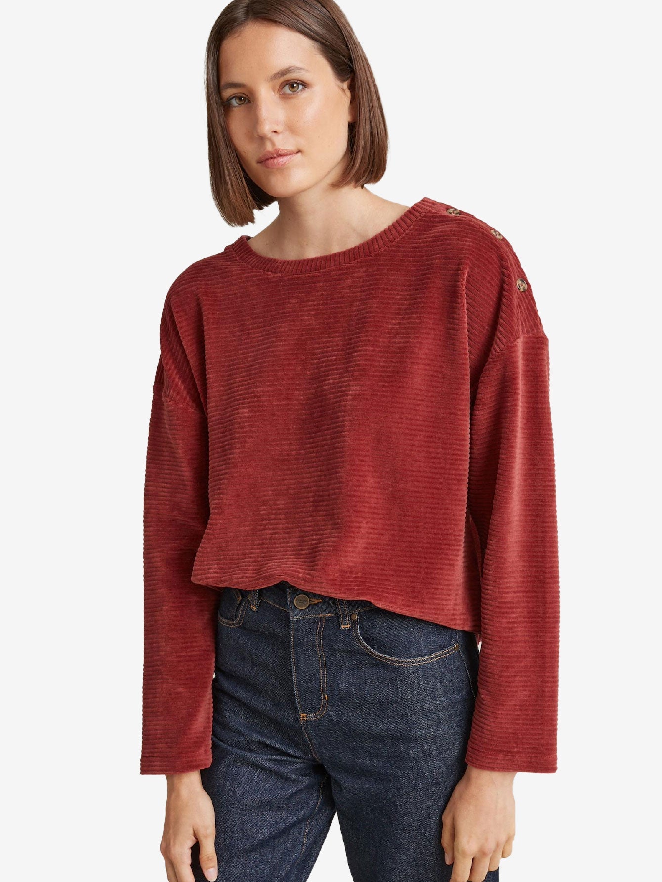 Buttons Corduroy T-shirt