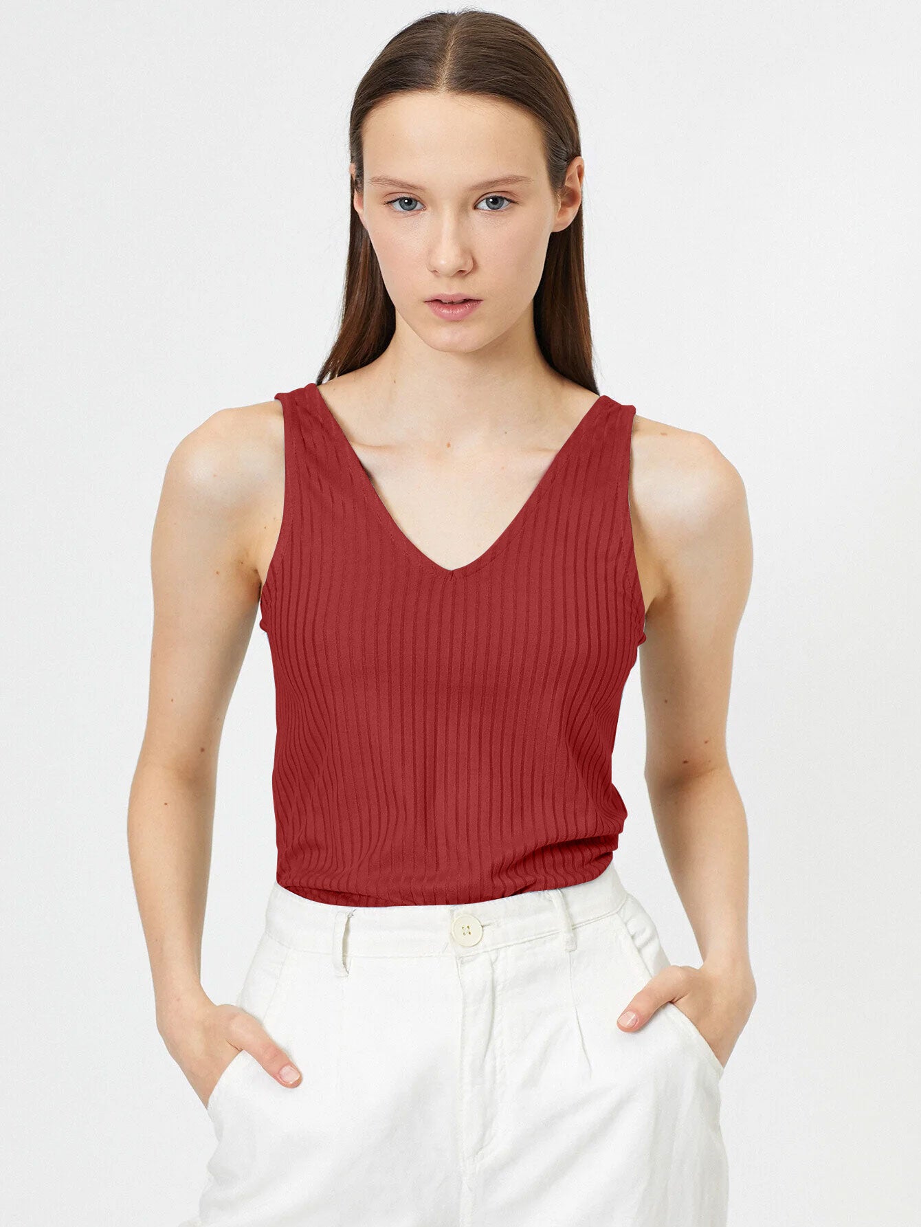 Basics V Neck Tank Top