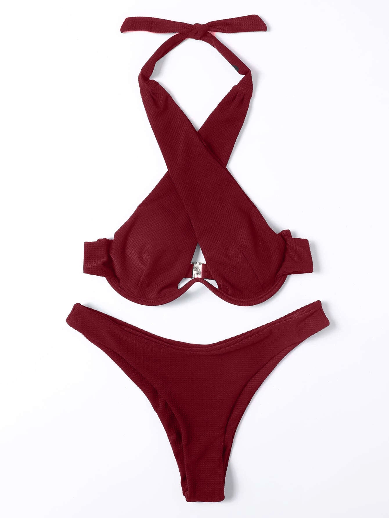 Cross Halter Underwire Bikini Swimsuit