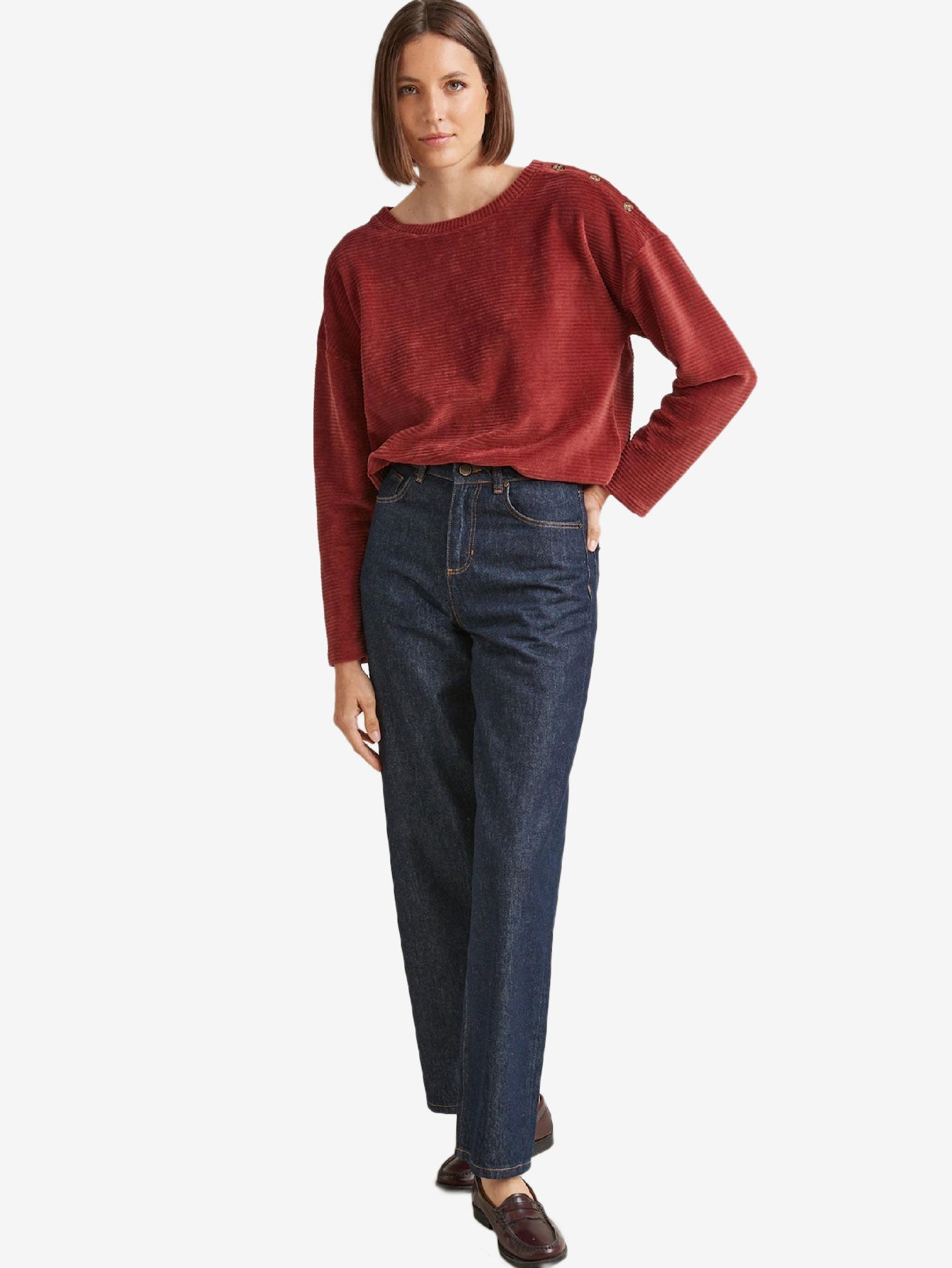 Buttons Corduroy T-shirt