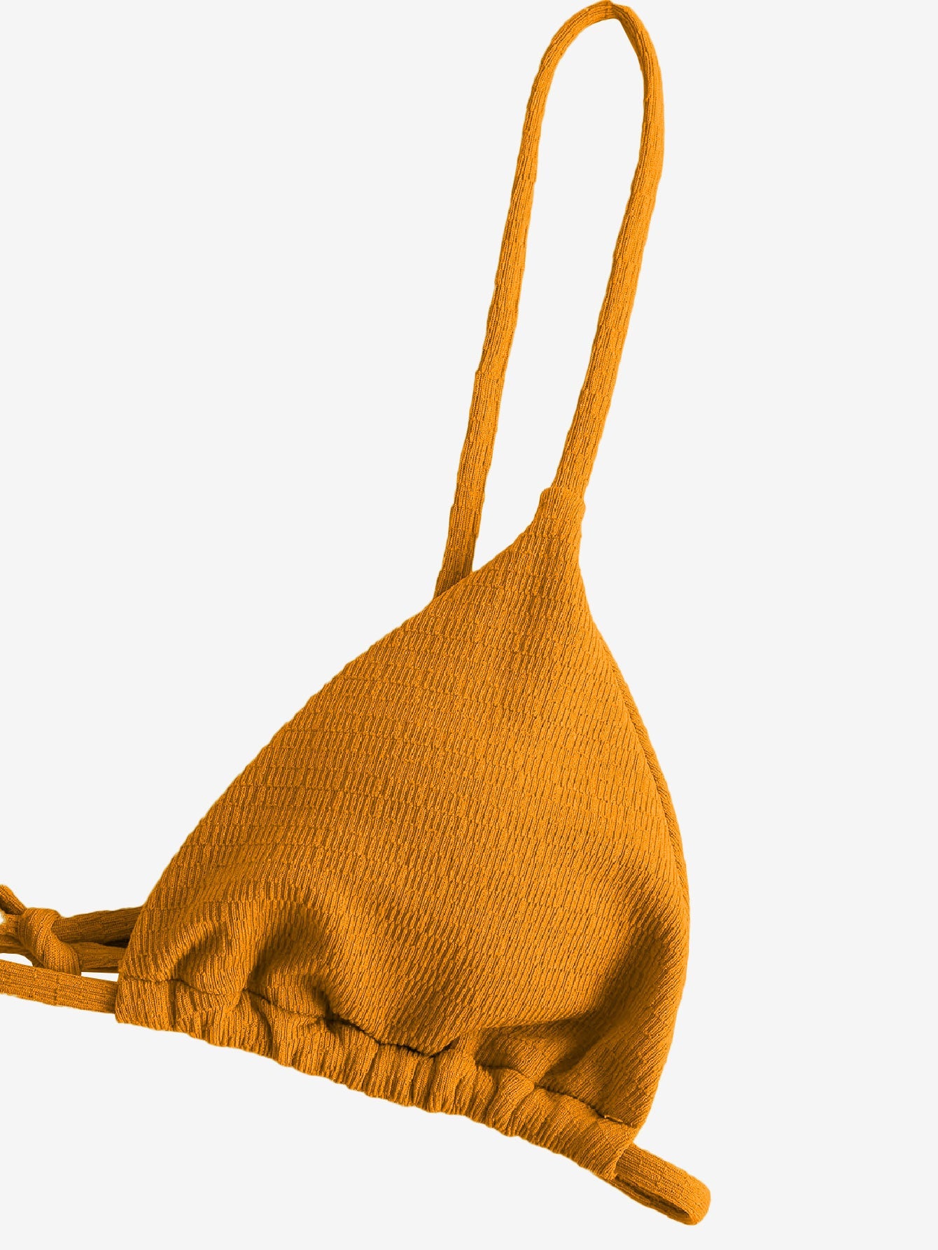 Attractive Textured Tie String Bikini Swimwear