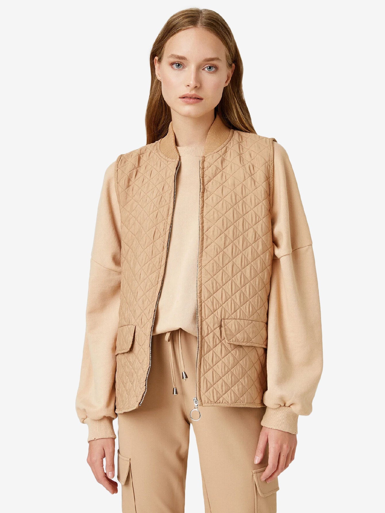 Autumn Zipper Quilted Vest Women