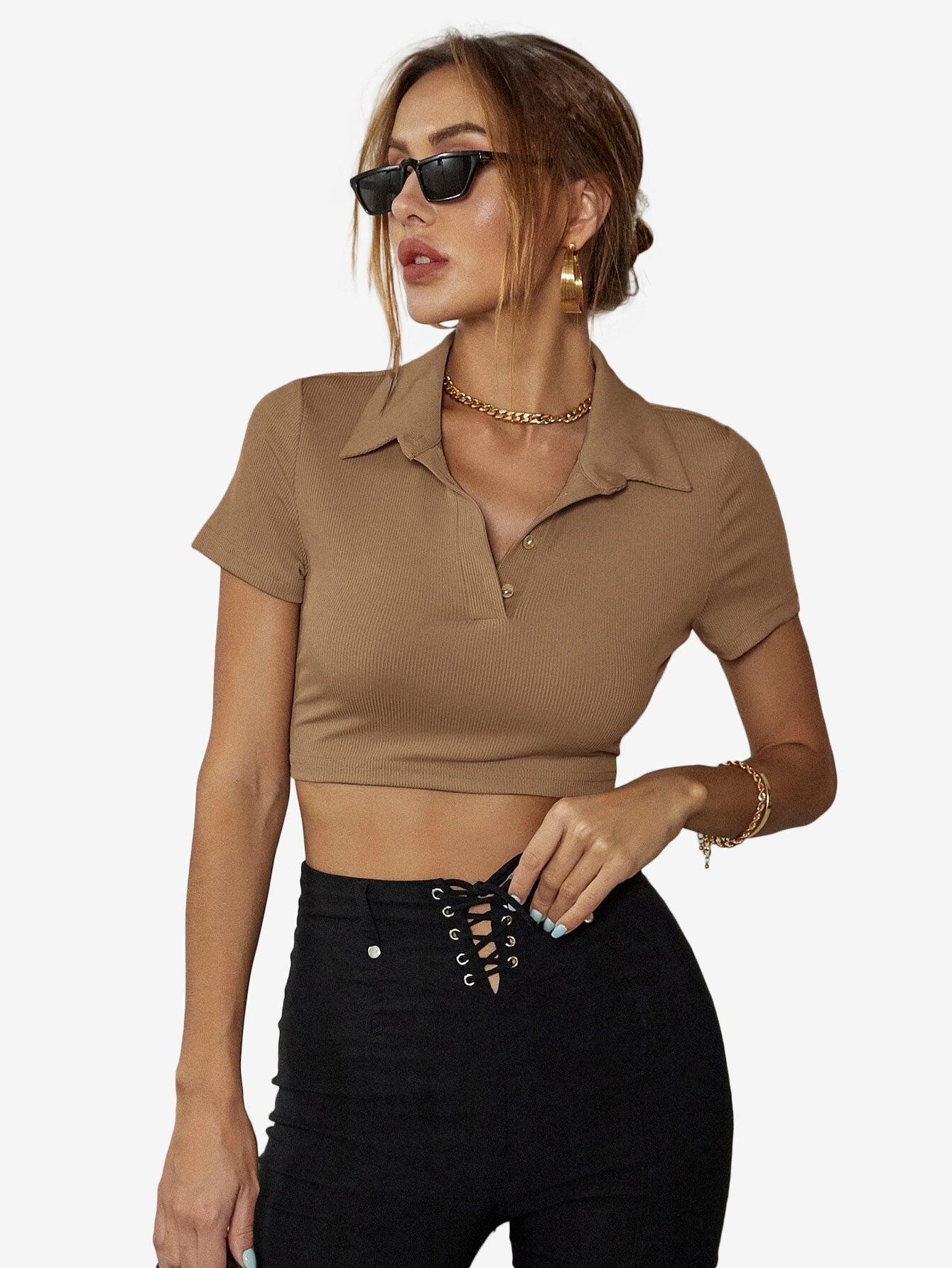 Collar Crop Polo