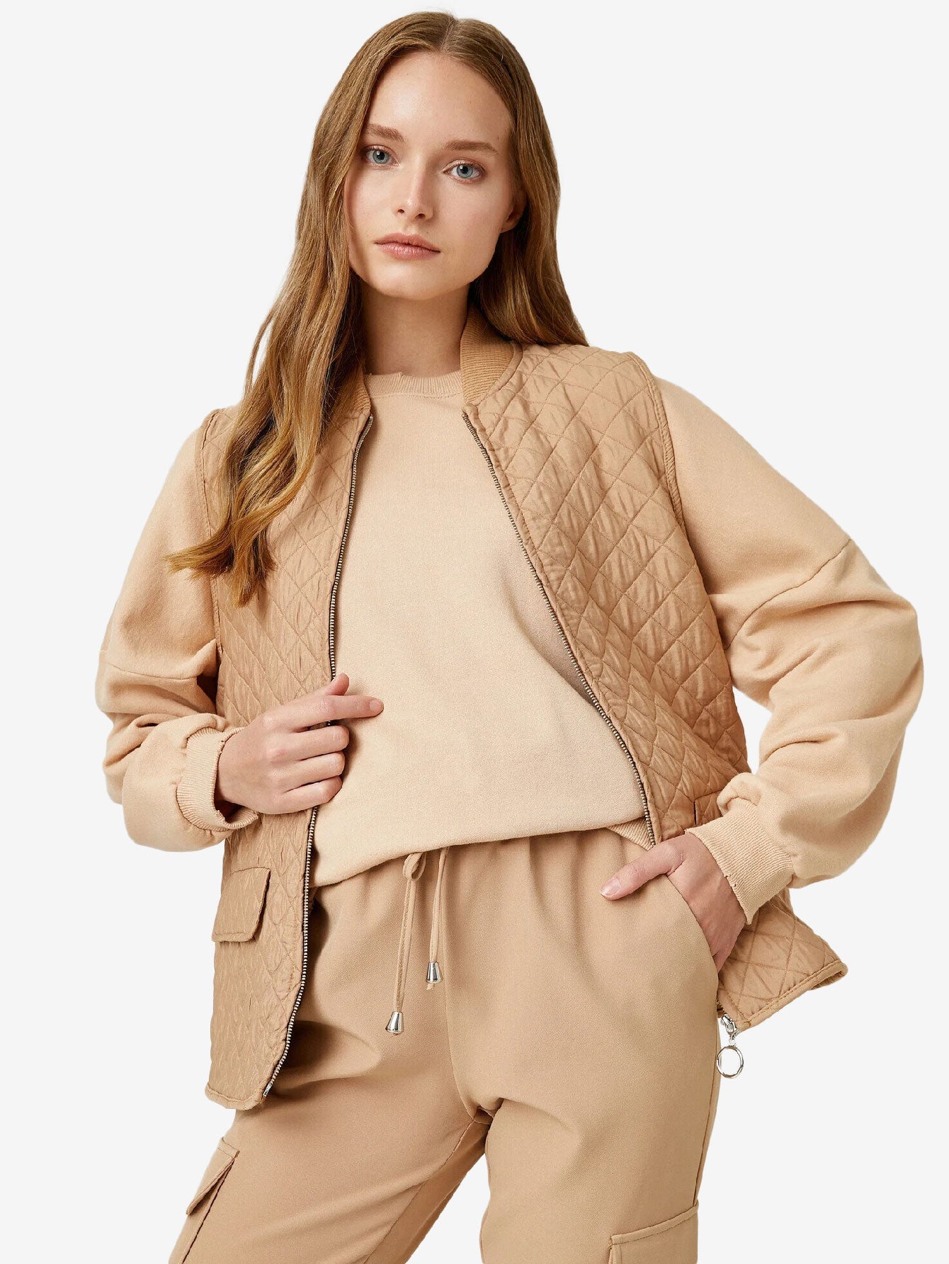 Autumn Zipper Quilted Vest Women