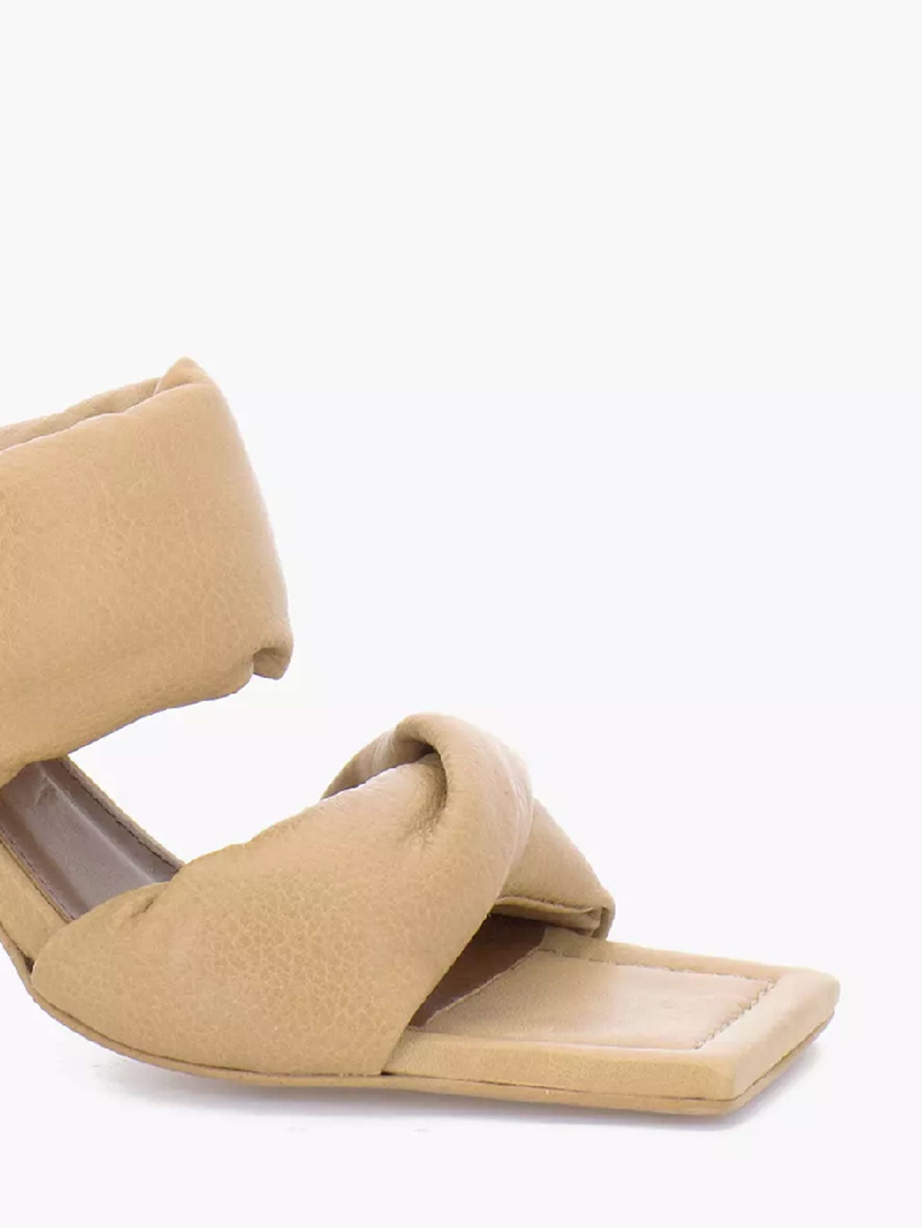 Leather Twist Strap Sandals