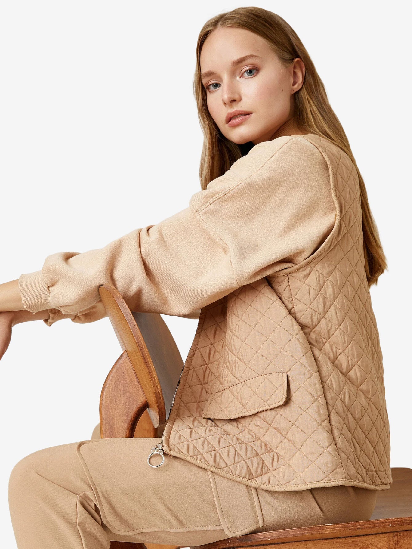 Autumn Zipper Quilted Vest Women