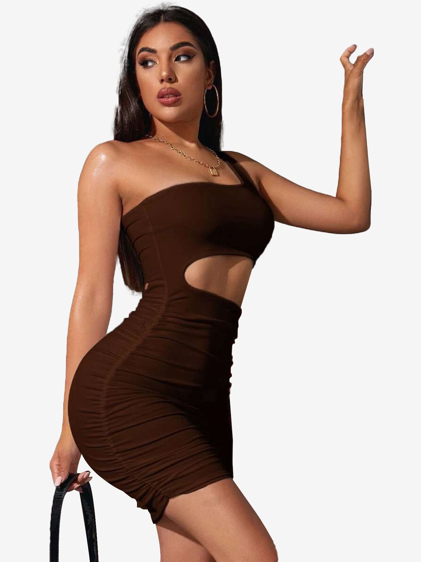 Adorable One Shoulder Cutout Dress