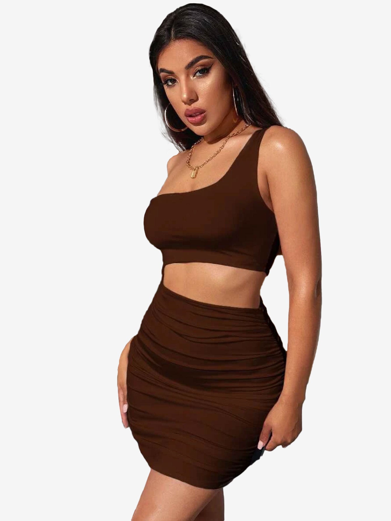 Adorable One Shoulder Cutout Dress
