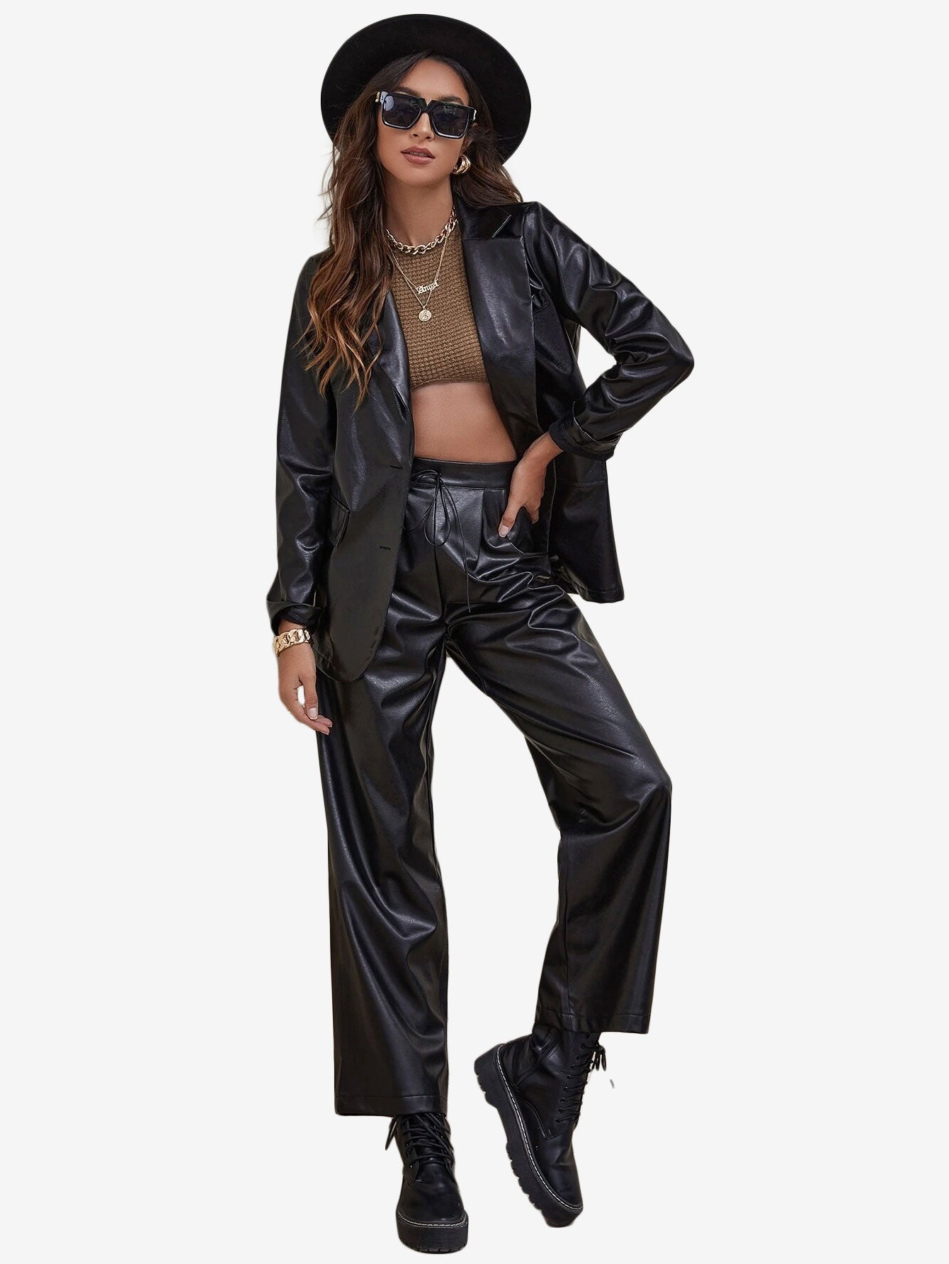 Appealing Waffle Knit Crop Tank Top