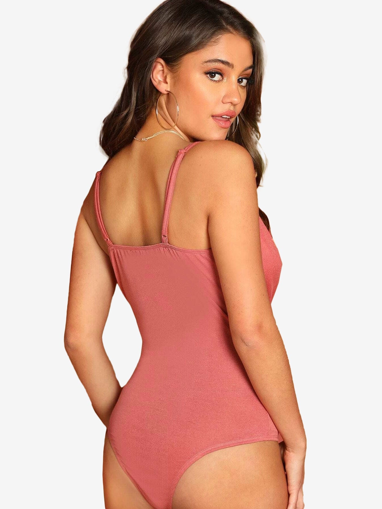 Allure Plunging Neck Cross Wrap Cami Bodysuit