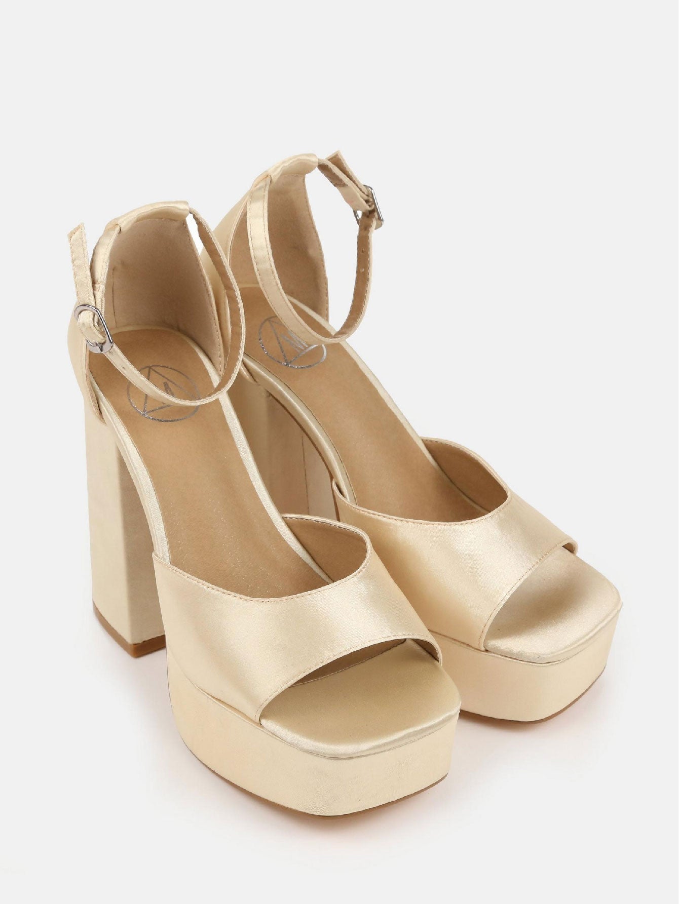Extreme Platform Satin Heeled Sandals