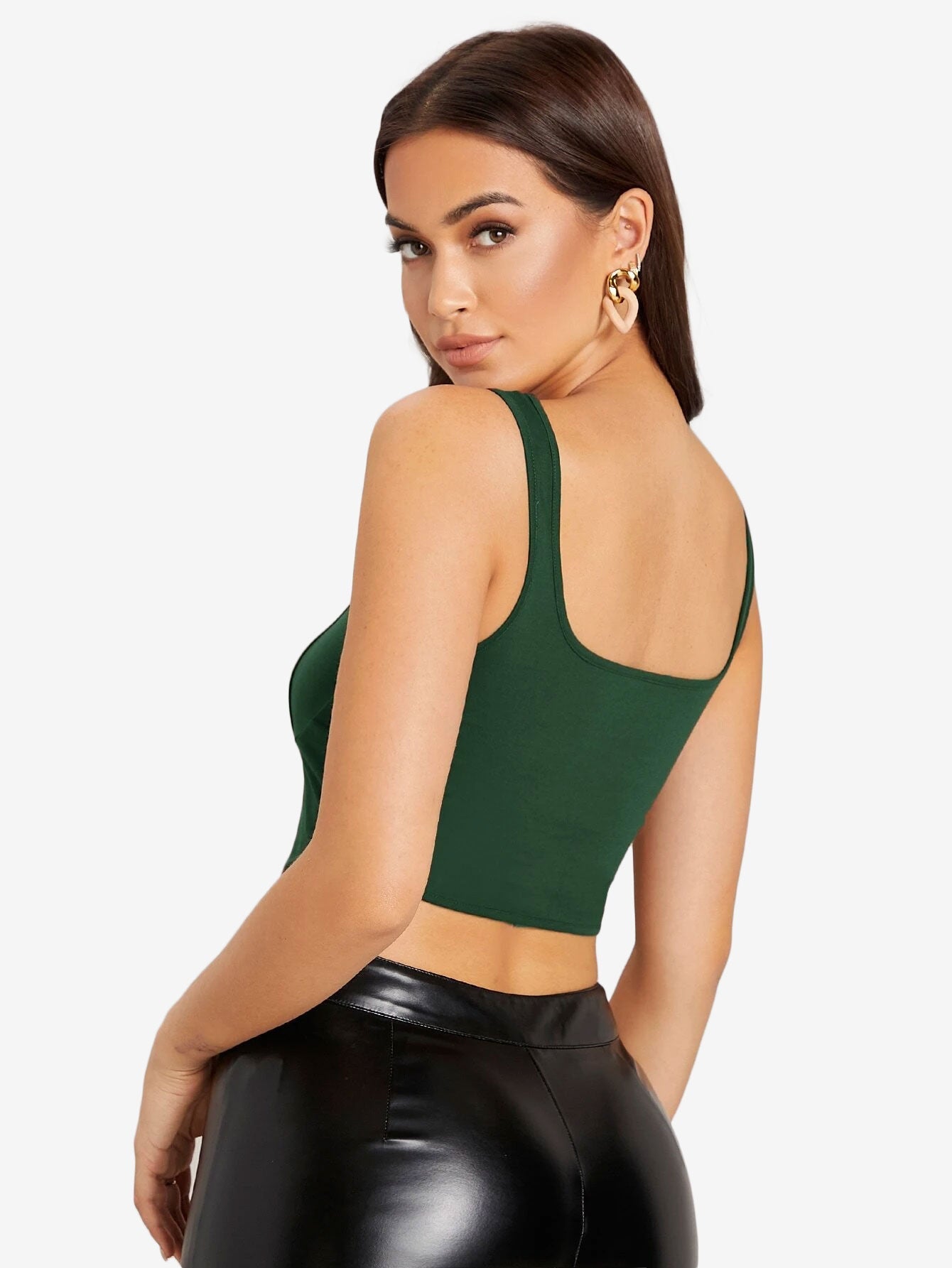 Attractive Solid Crop Tank Top