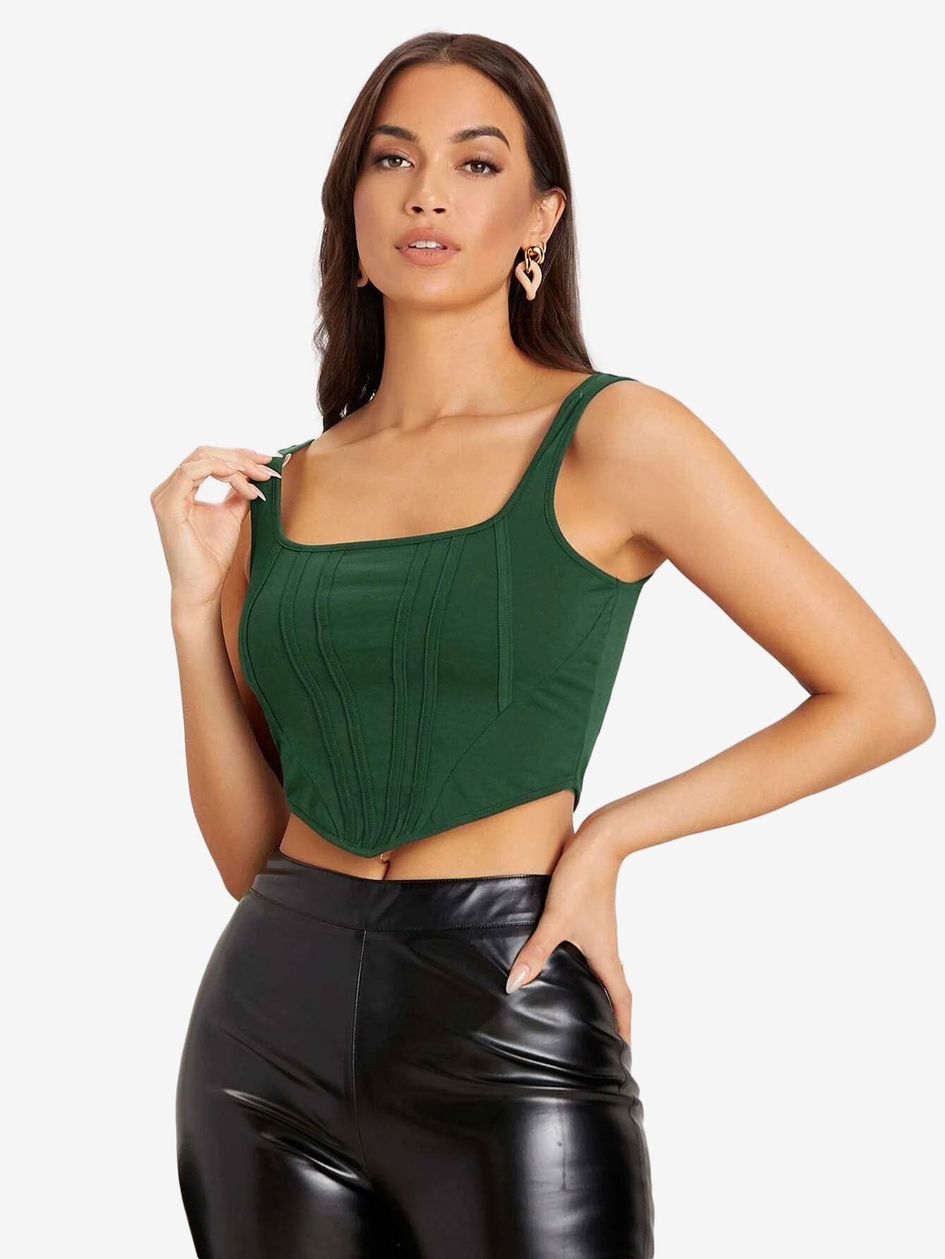 Attractive Solid Crop Tank Top