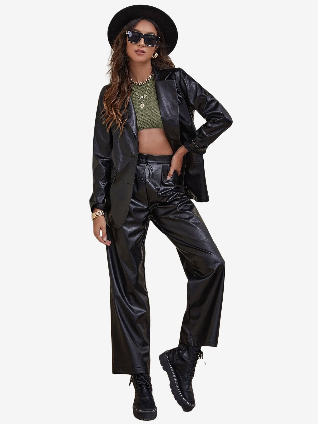 Appealing Waffle Knit Crop Tank Top