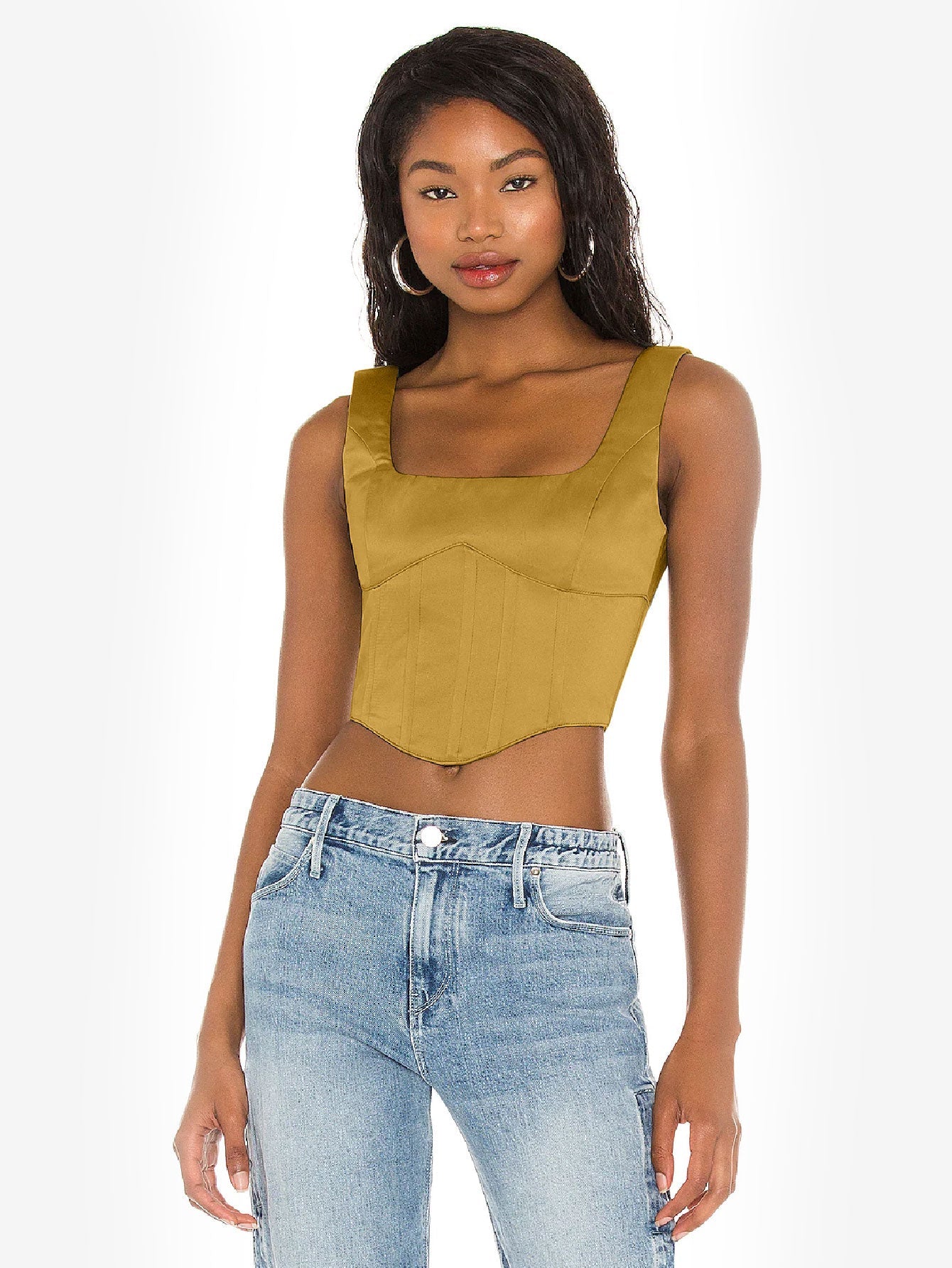 Appealing Satin Lace Up Bustier Top