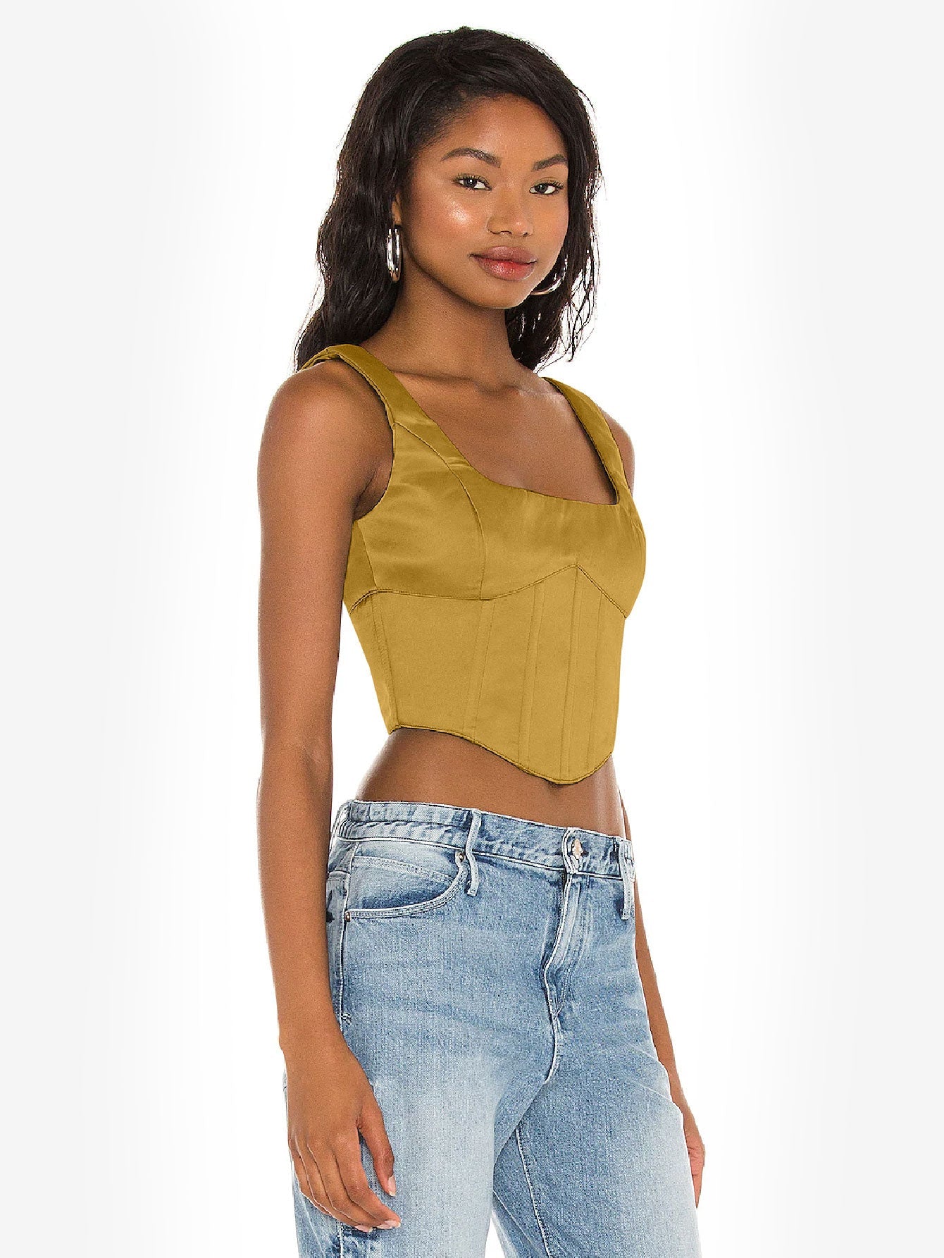 Appealing Satin Lace Up Bustier Top