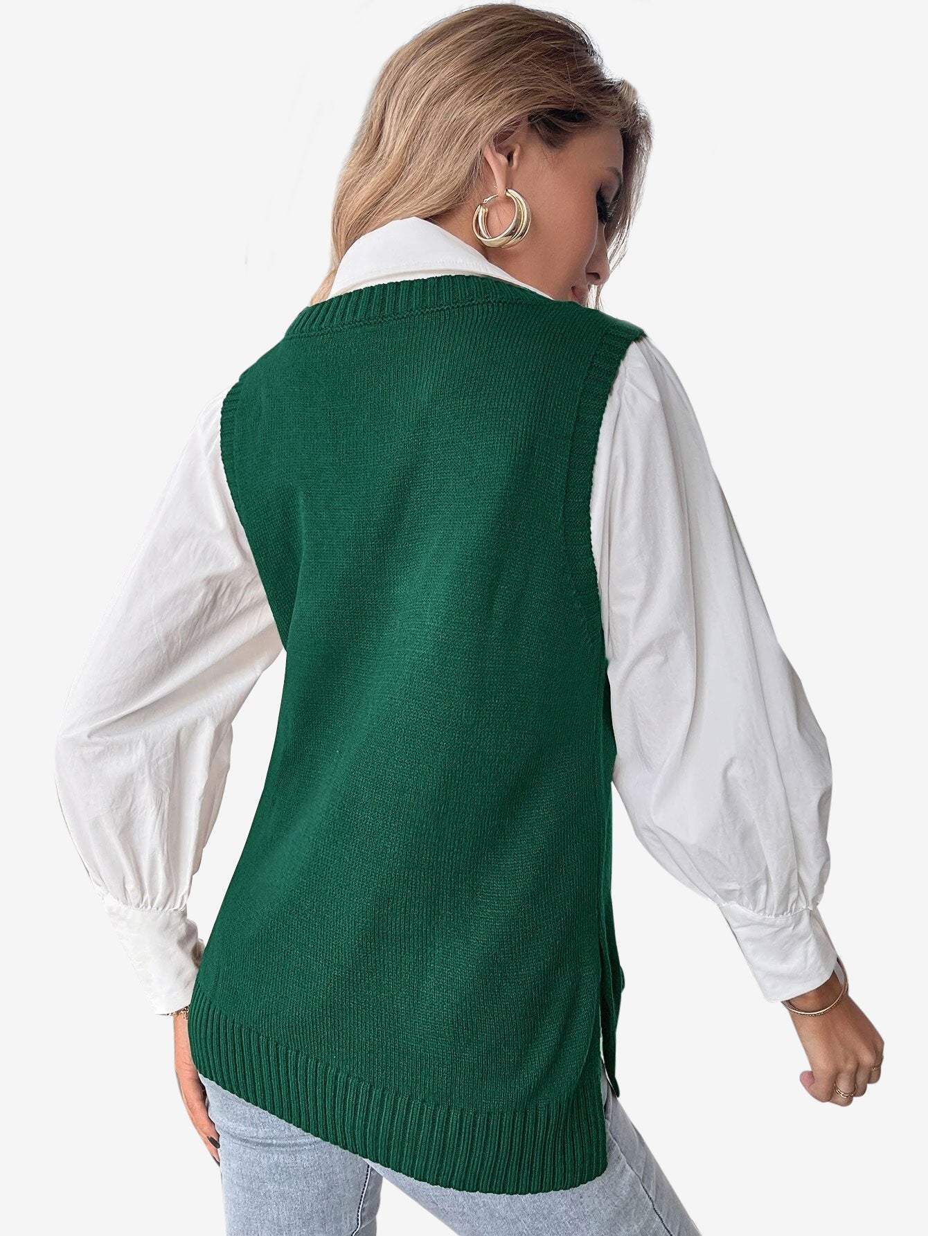 Autumn Split Hem Sweater Vest