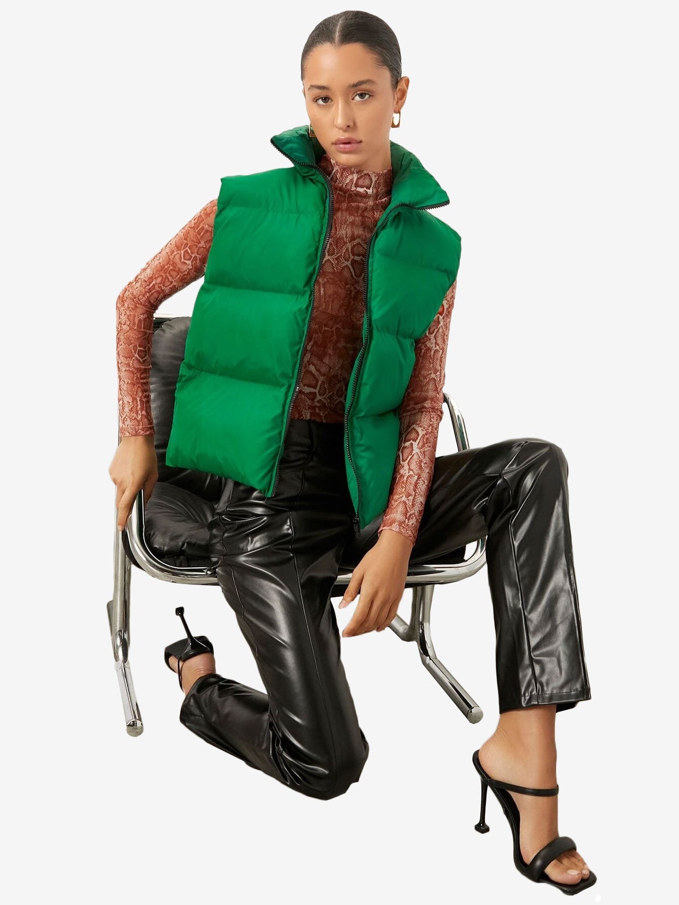 Comfy Zip Front Vest Puffer Coat