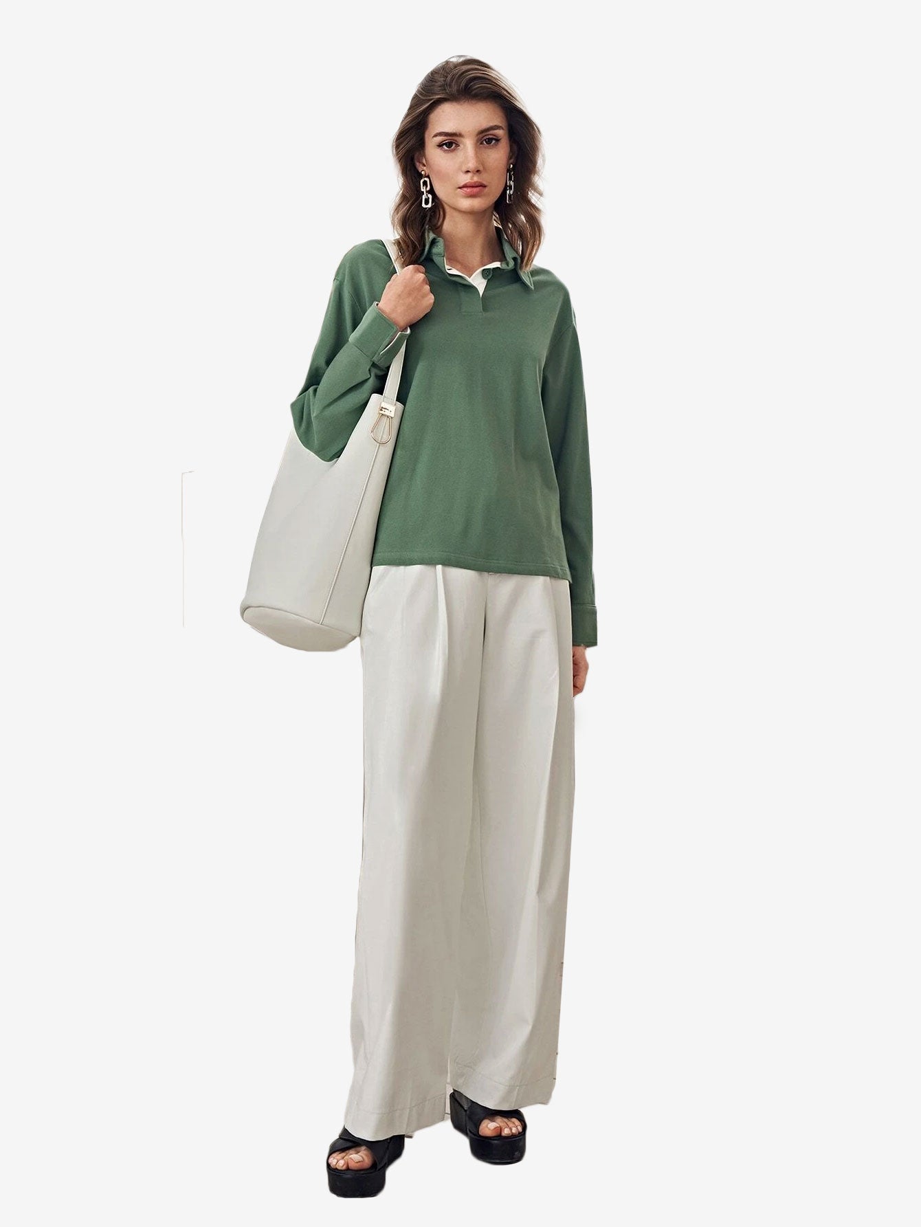 Cotton Basic Button Polo Shirt
