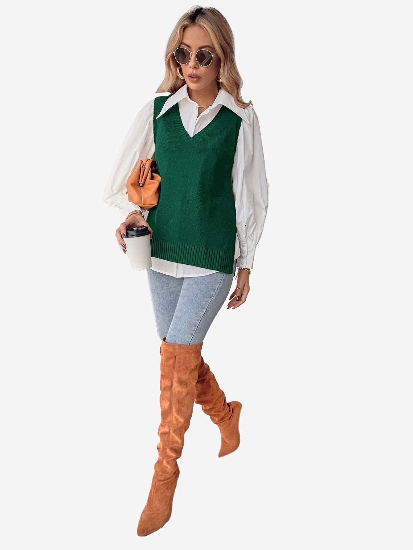 Autumn Split Hem Sweater Vest