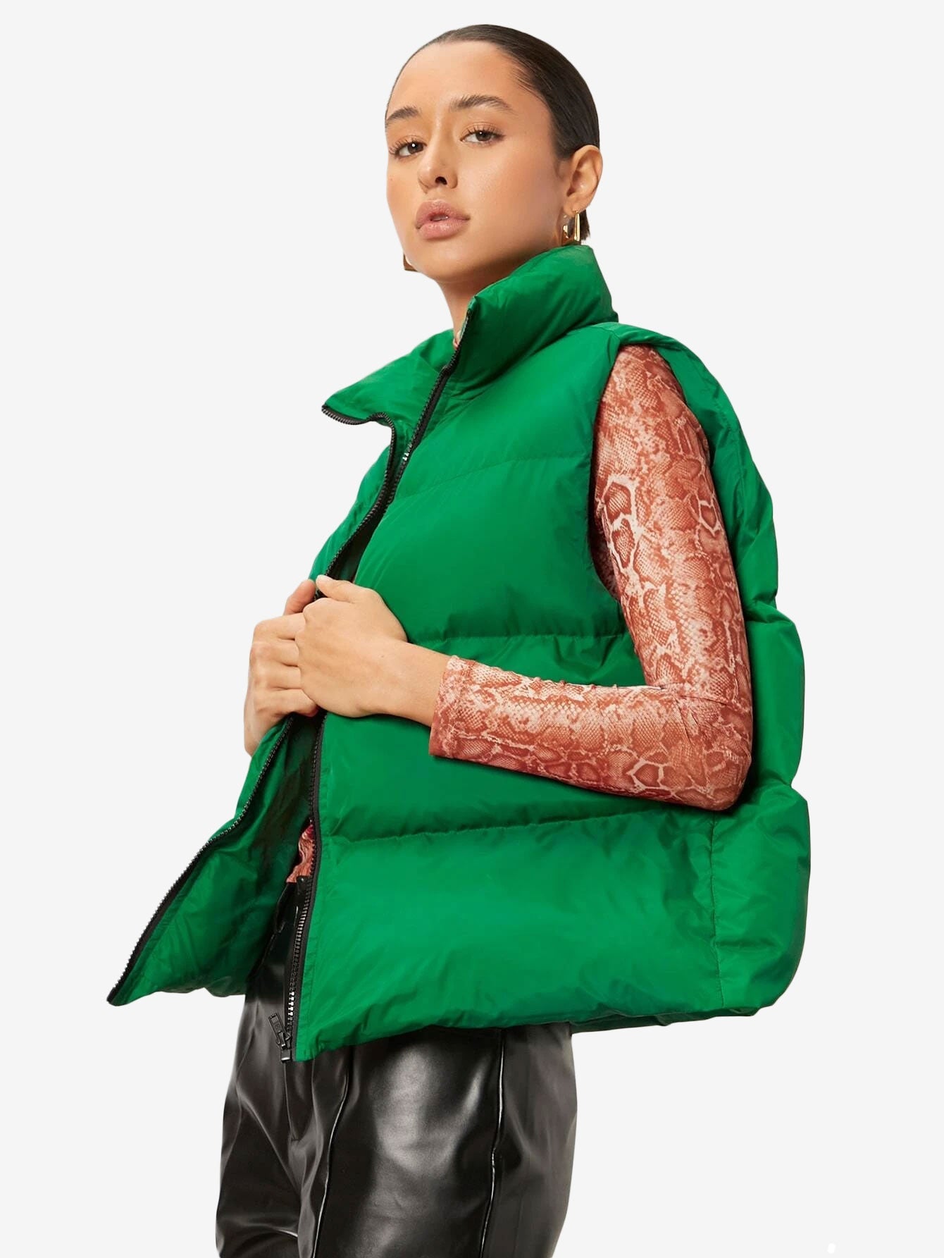 Comfy Zip Front Vest Puffer Coat
