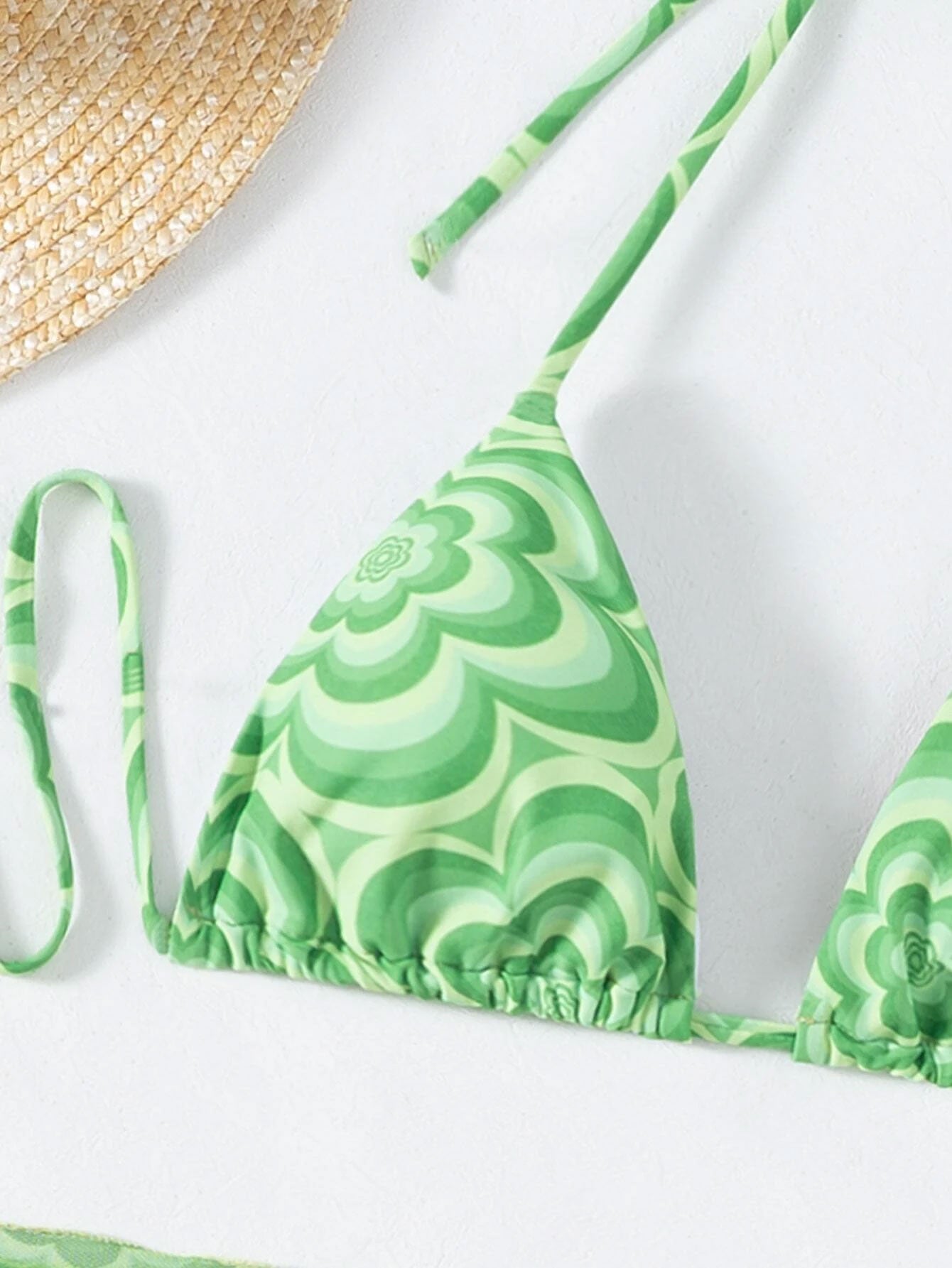 Floral Triangle Thong Bikini 3pack