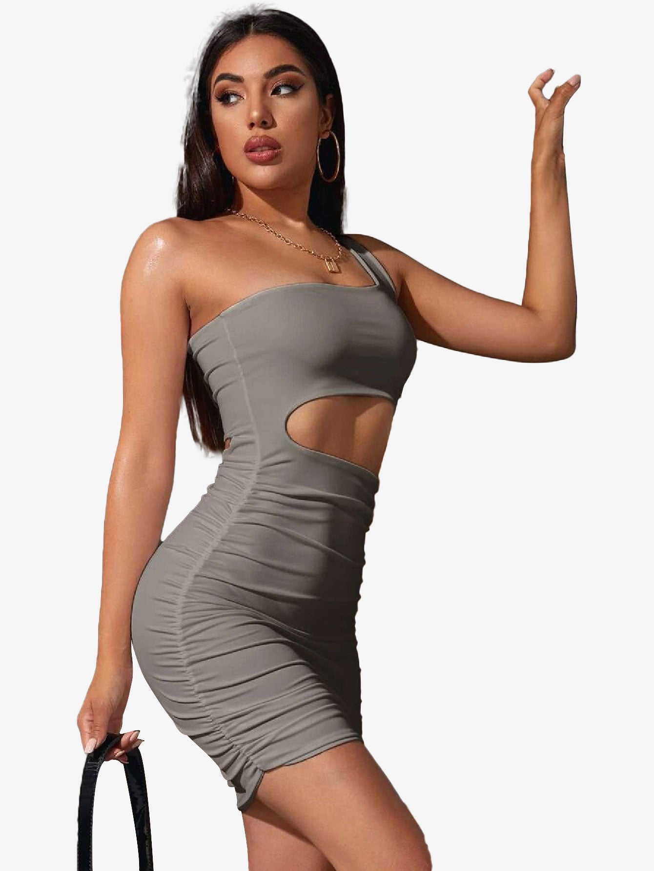 Adorable One Shoulder Cutout Dress