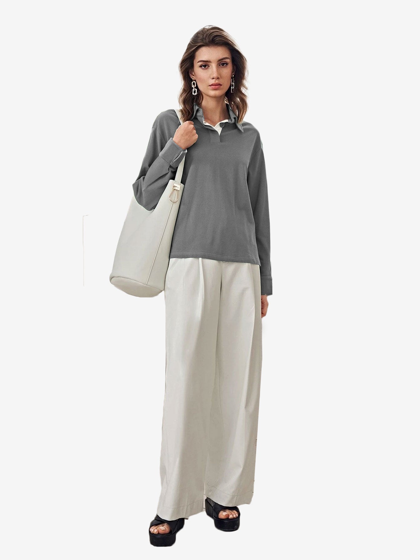 Cotton Basic Button Polo Shirt