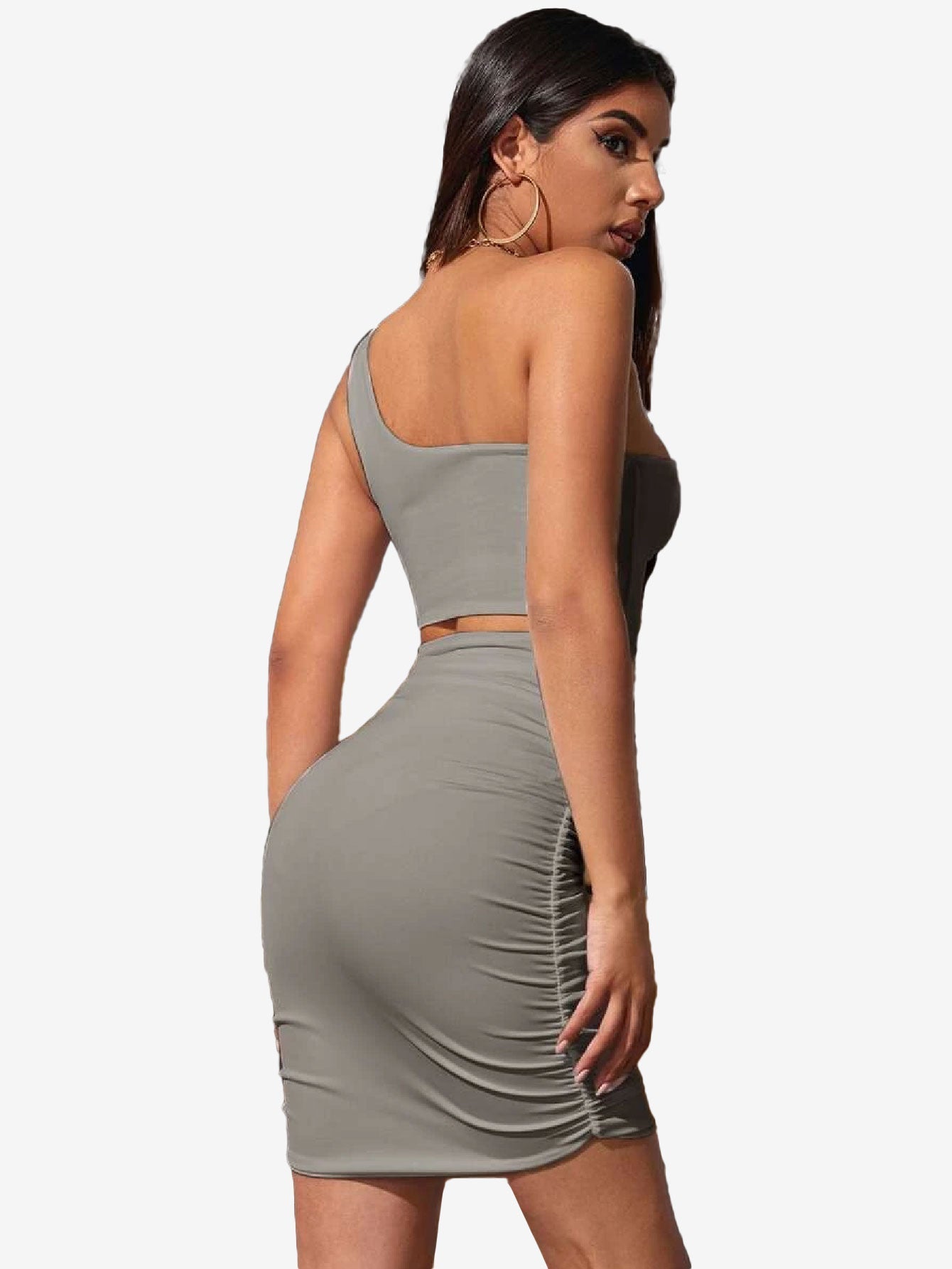Adorable One Shoulder Cutout Dress