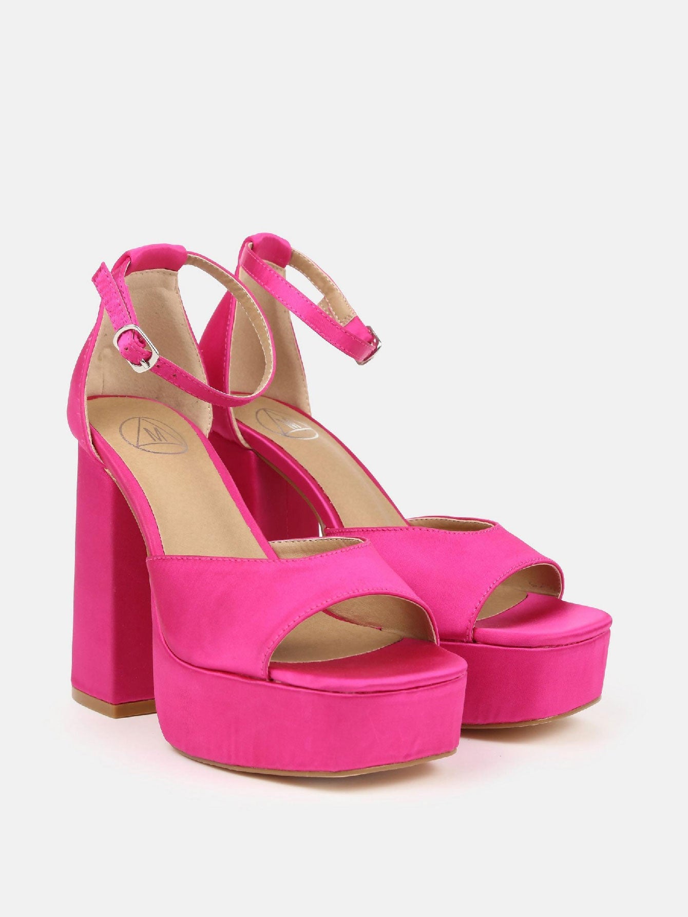 Extreme Platform Satin Heeled Sandals