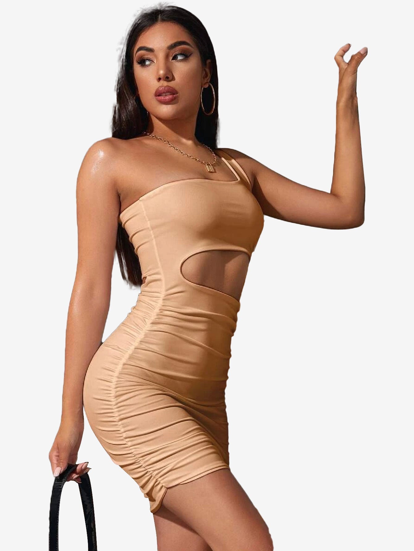 Adorable One Shoulder Cutout Dress