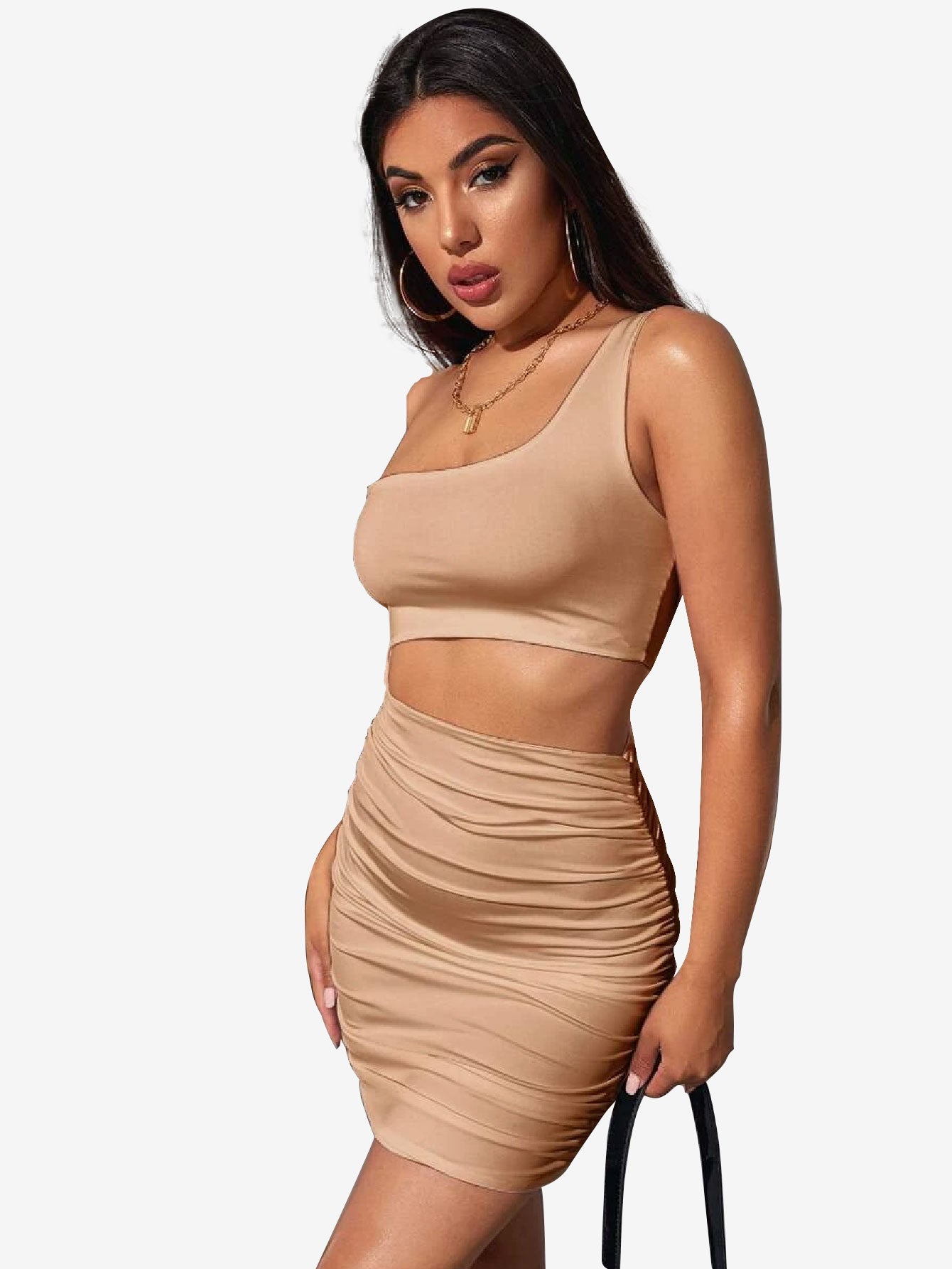 Adorable One Shoulder Cutout Dress