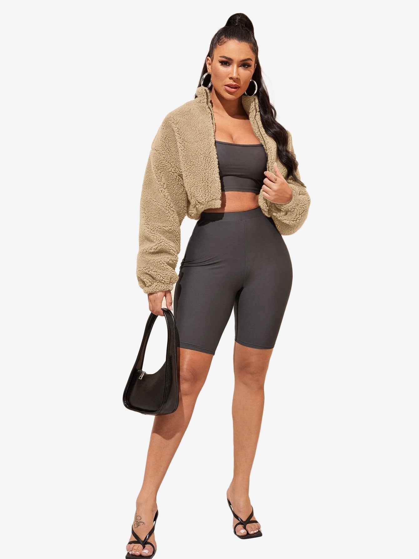 Comfy Zip Up Drop Shoulder Teddy Jacket