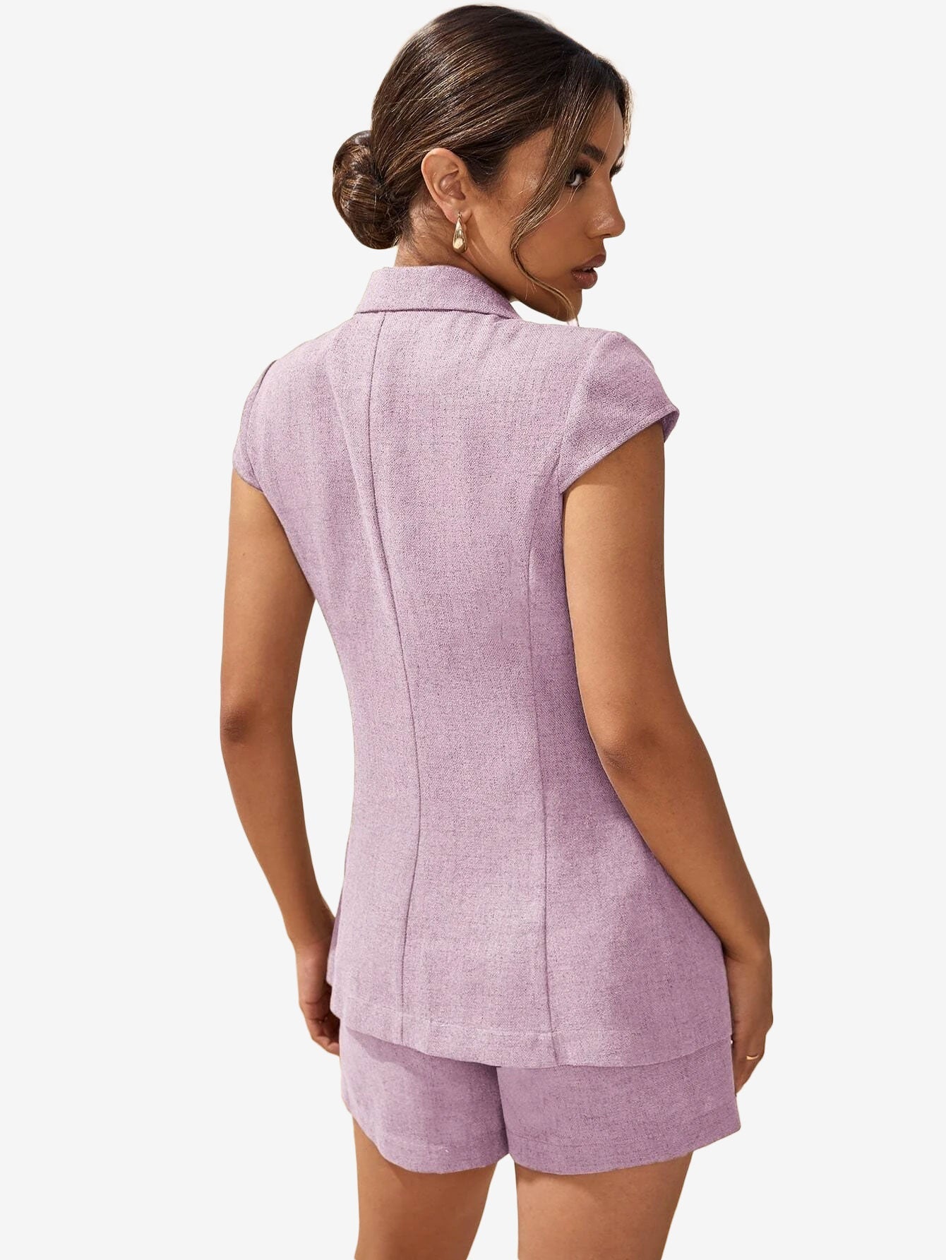 Double Button Vest _ Shorts Suit Set