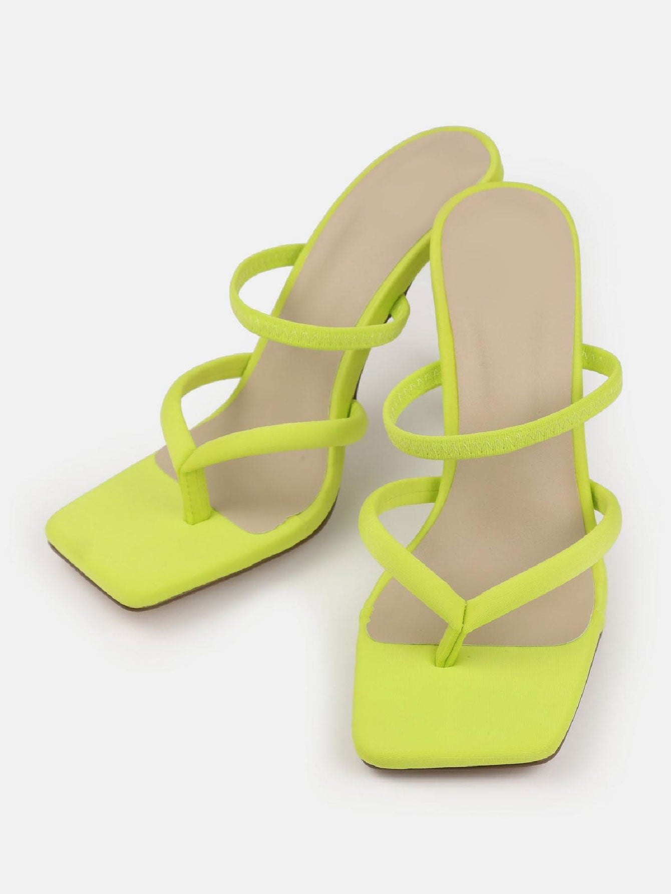 High Heel Toe Post Mule Sandals