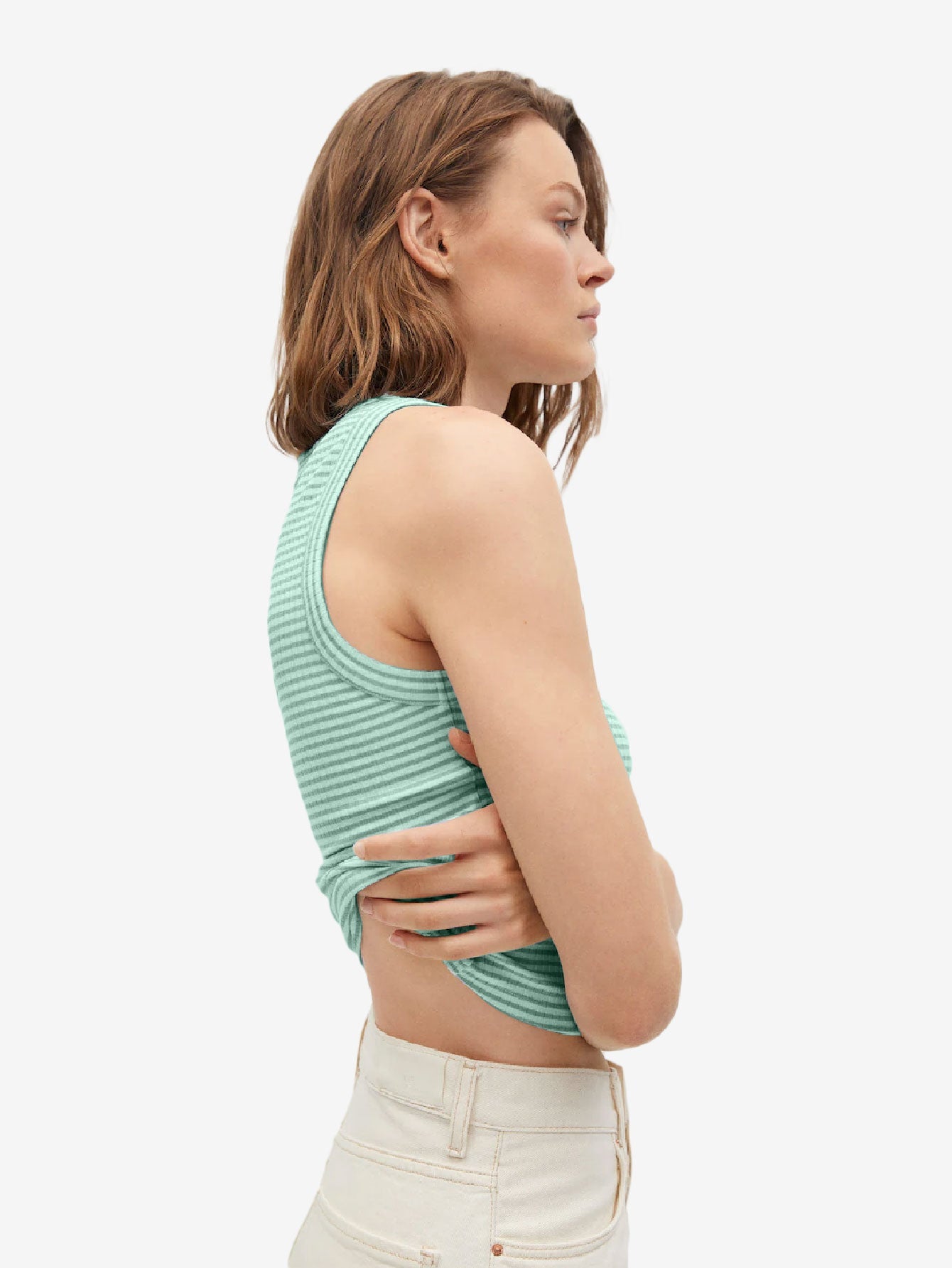 High Collar Ribbed Top