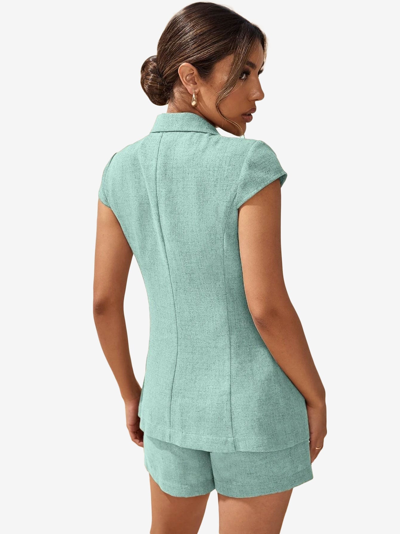 Double Button Vest _ Shorts Suit Set