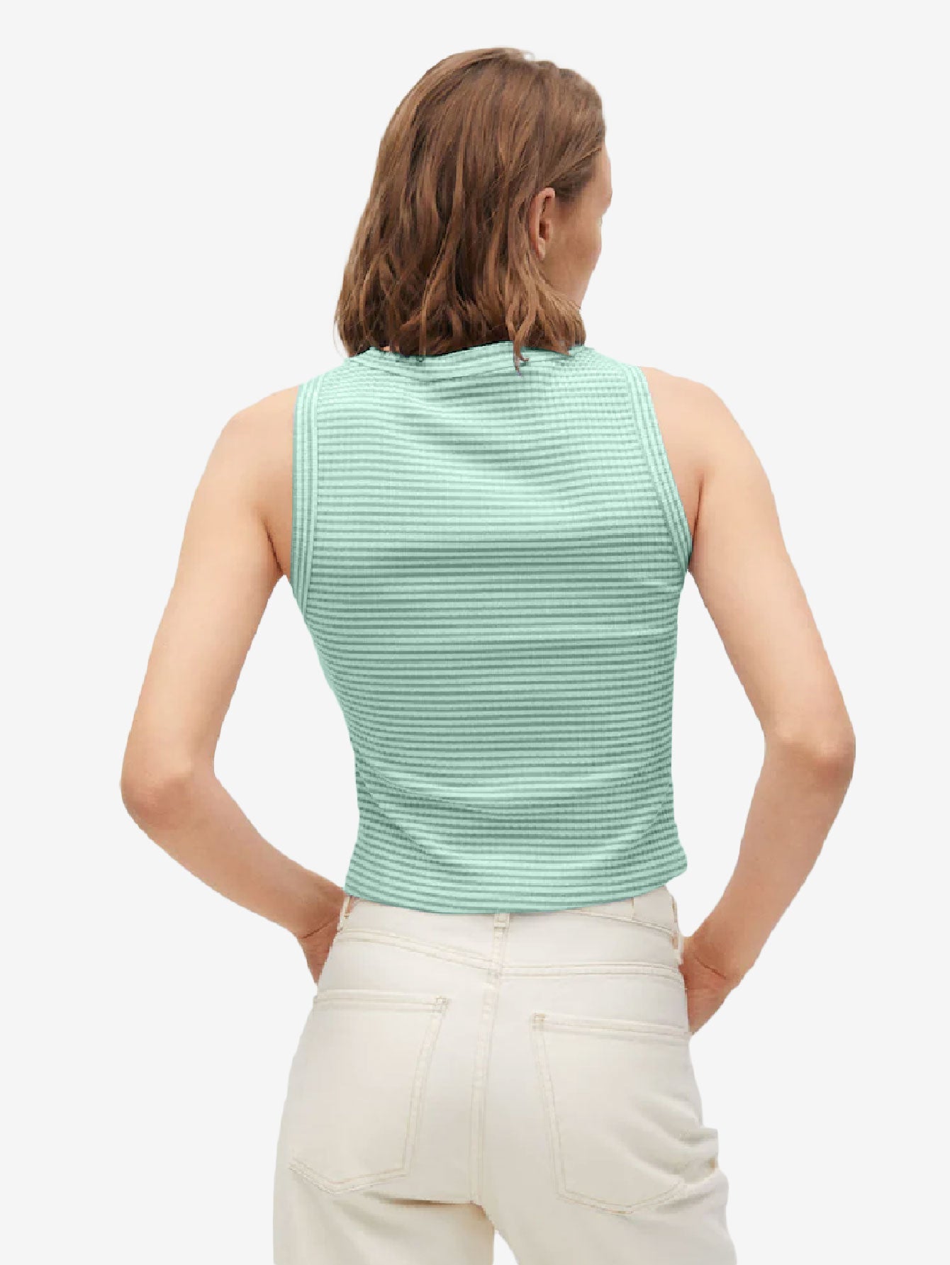 High Collar Ribbed Top