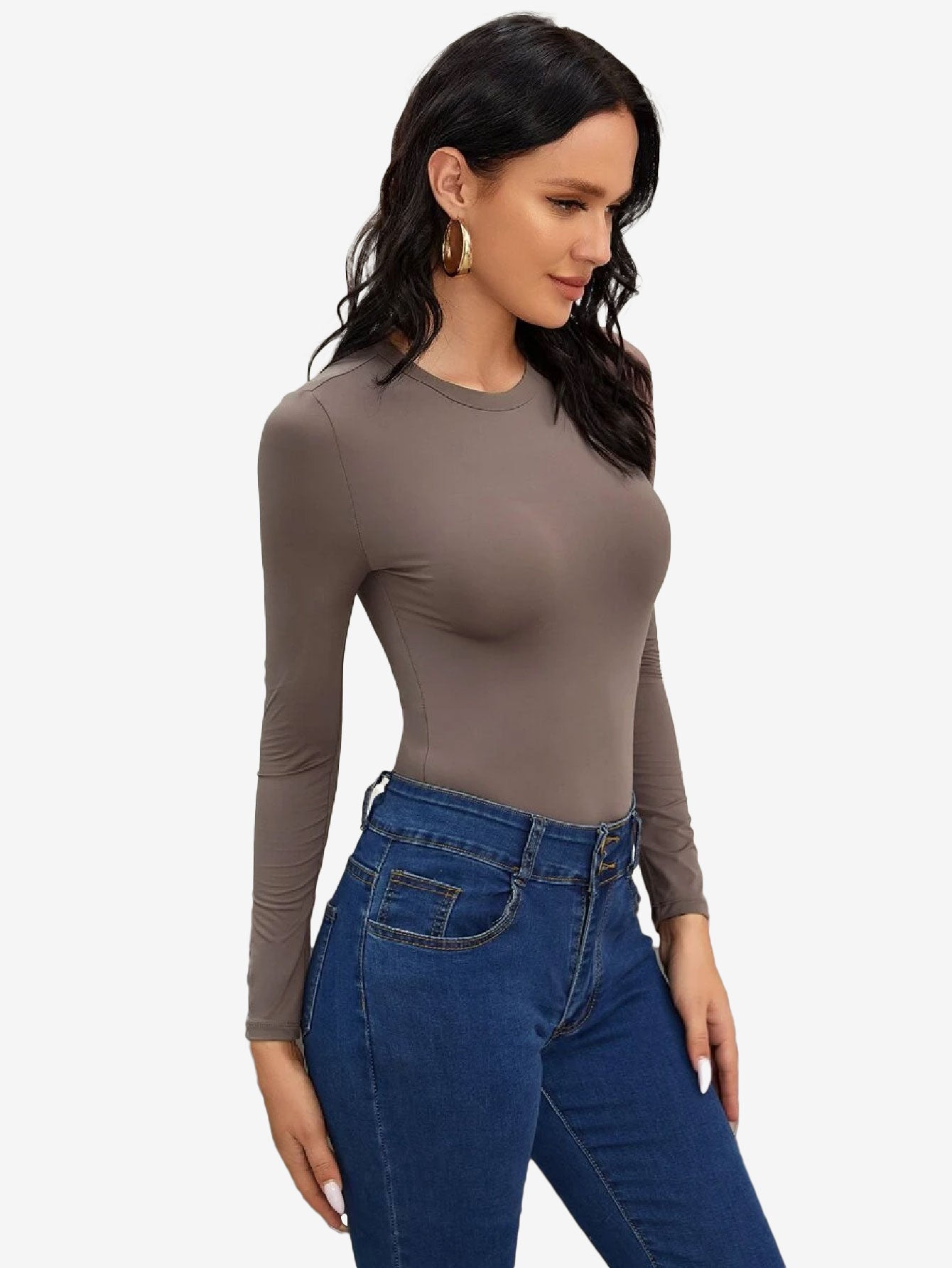 Basic Solid Form Fitted Bodysuit